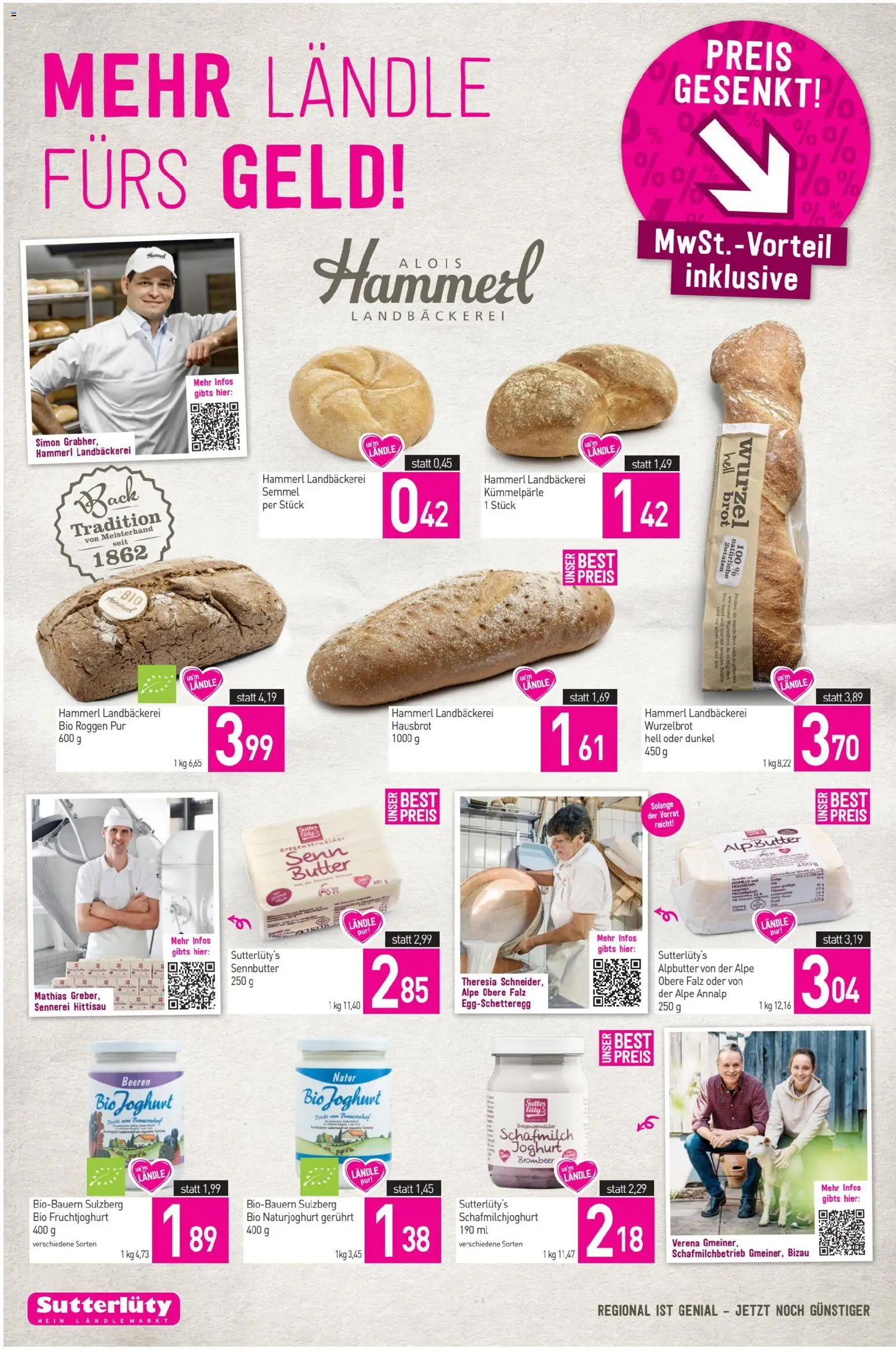Sutterlüty Flugblatt gültig ab 02.07.2026 | Seite: 2 | Produkte: Butter, Joghurt, Brot