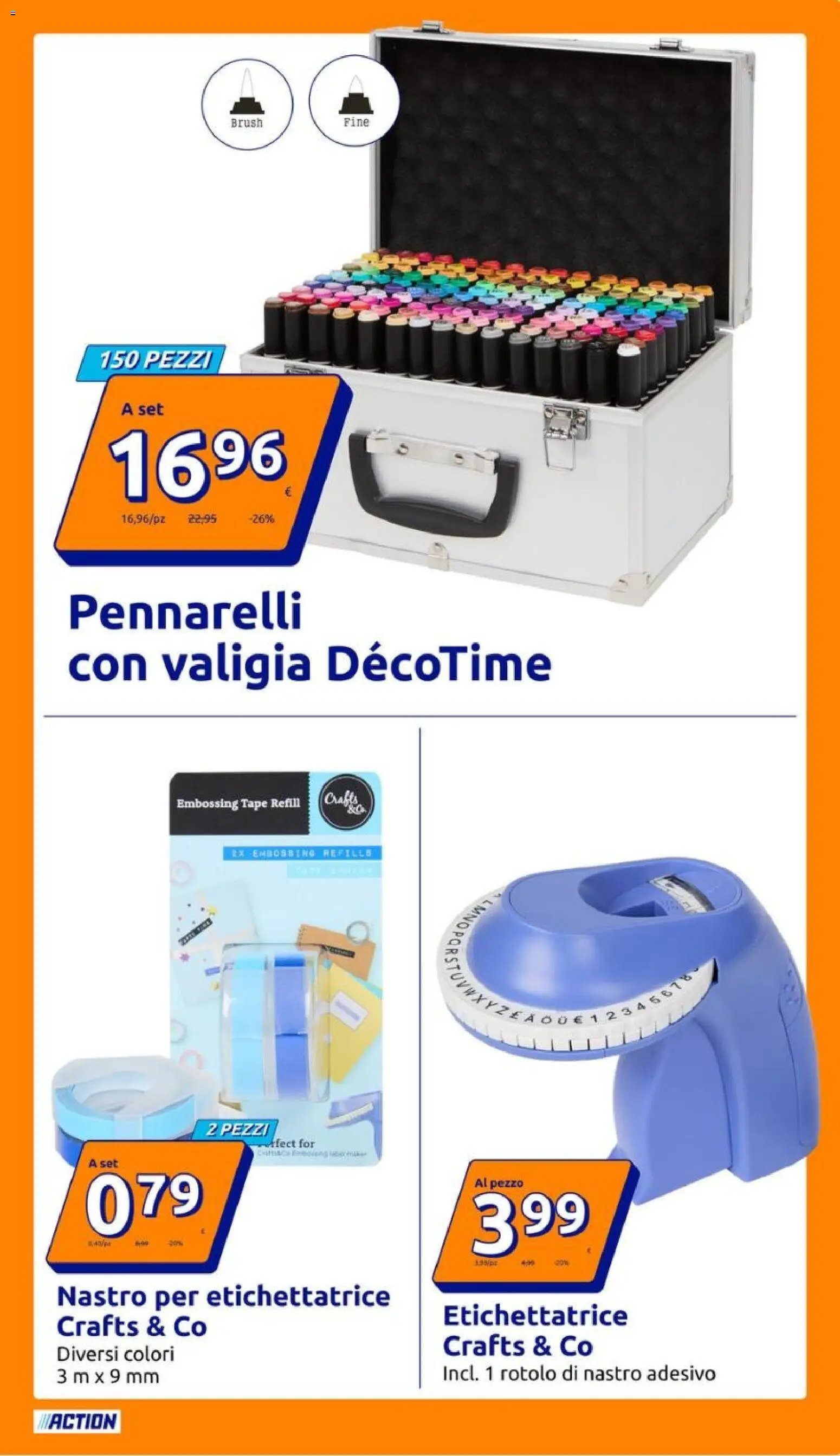 Volantino Action del 24/06/2026 | Pagina: 15 | Prodotti: Valigia, Nastro adesivo, Pennarelli
