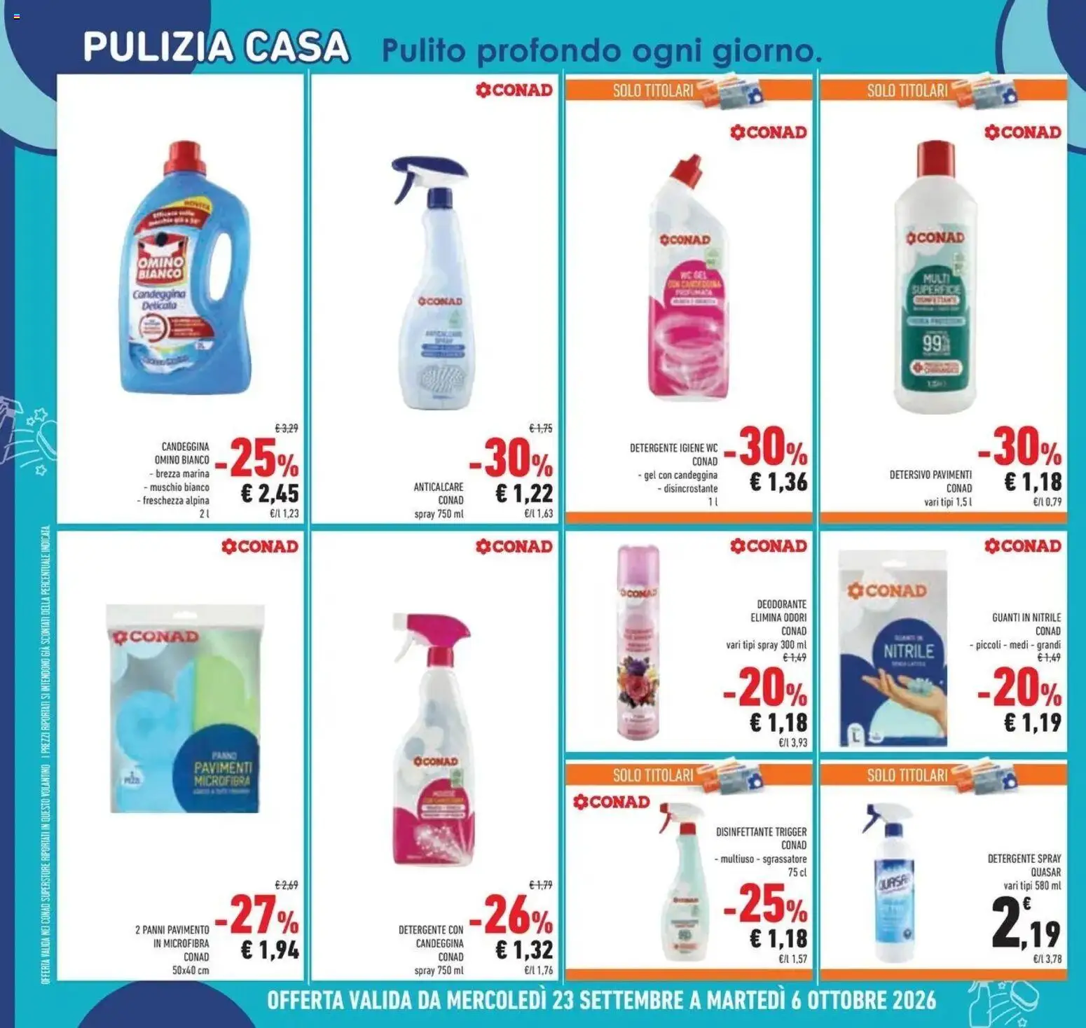 Volantino Conad dal 23/09/2026 > Anteprima | Pagina: 36 | Prodotti: Detergente, Sgrassatore, Panni, WC