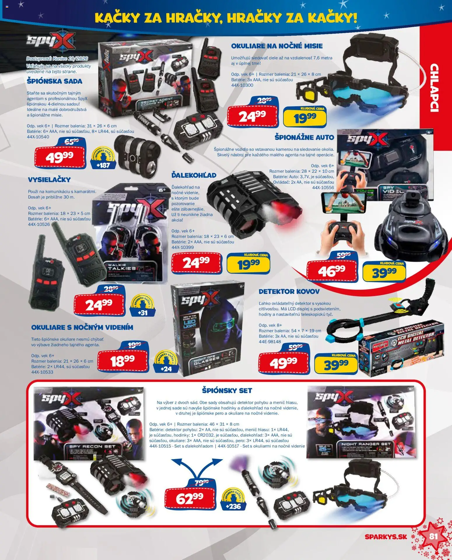 Nové ALLTOYS akcie – leták je platný od 06.10.2026 | Strana: 81 | Produkty: Hodiny, Detektor kovov, Vysielačky, Hodinky
