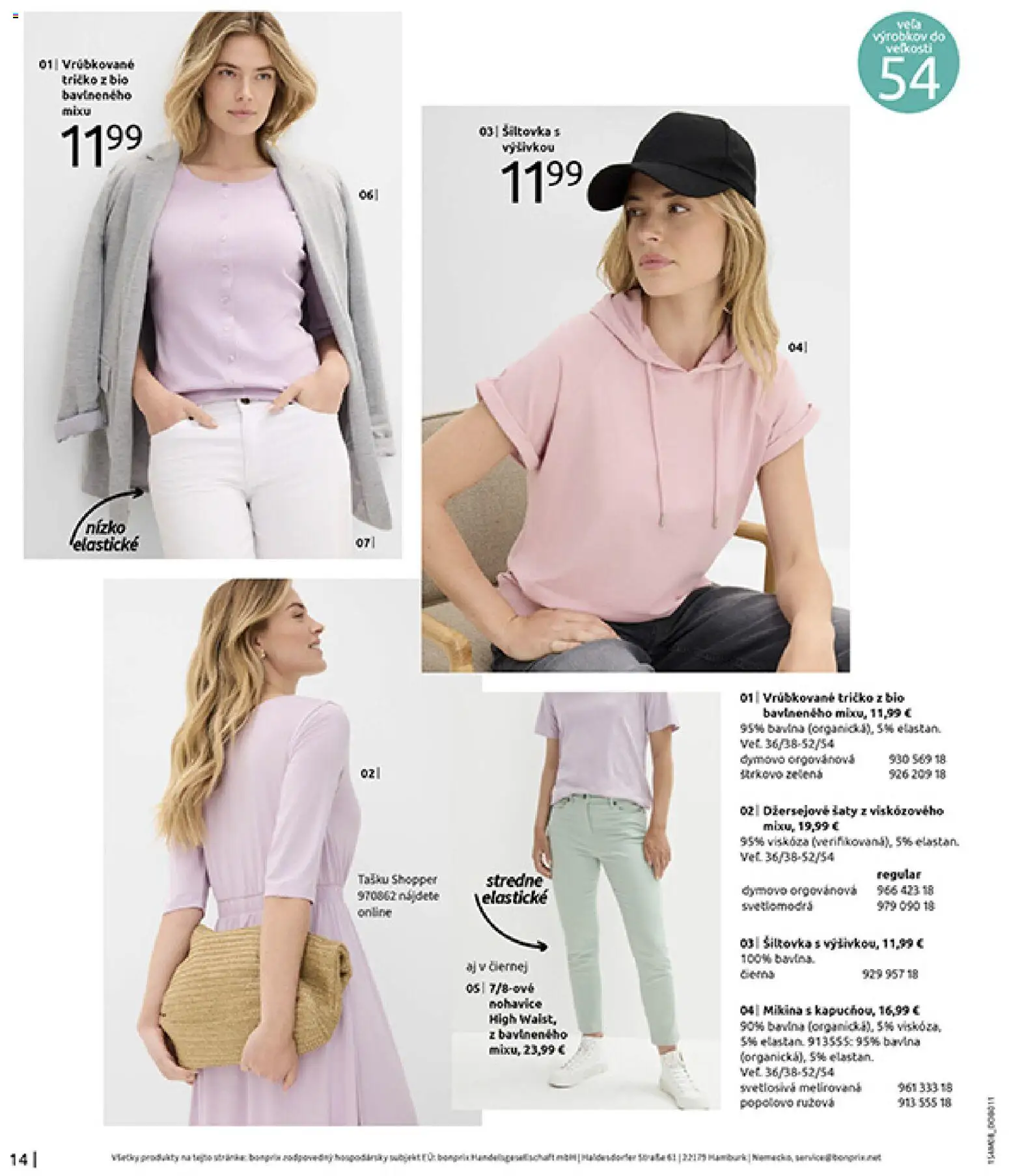 Nové Bonprix akcie – leták je platný od 10.08.2026 | Strana: 16 | Produkty: Šaty, Tričko, Mikina, Nohavice