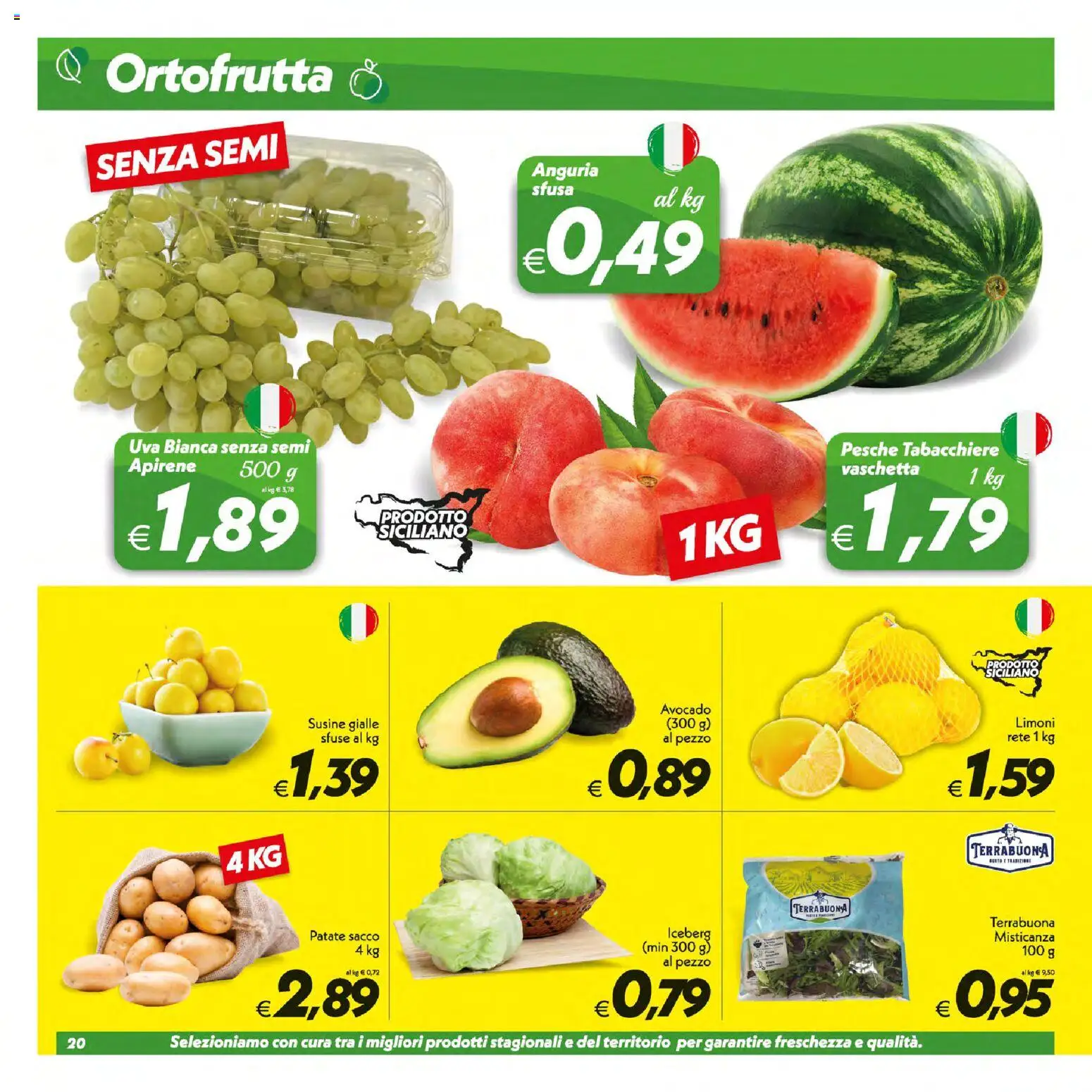 Volantino SuperConveniente del 07/07/2026 | Pagina: 20 | Prodotti: Avocado, Patate, Anguria, Susine