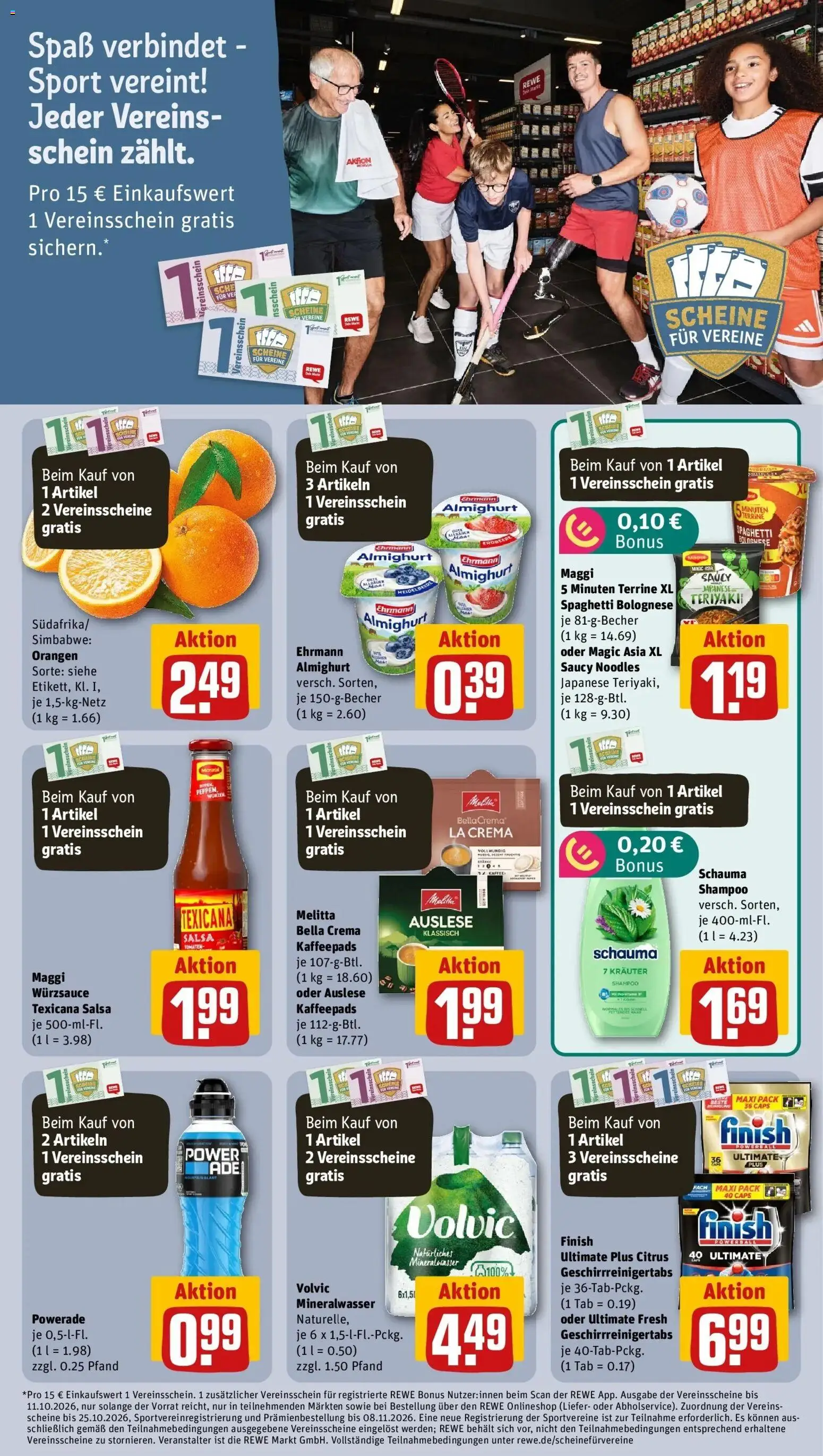 REWE Prospekt ab 14.09.2026 zum Blättern » Angebote | Seite: 27 | Produkte: Kaffeepads, Schauma shampoo, Spaghetti, Volvic