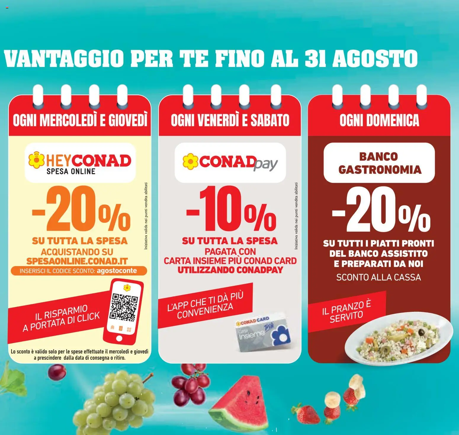 Volantino Conad del 26/08/2026 | Pagina: 3 | Prodotti: Tè, Piatti pronti, Piatti, Data