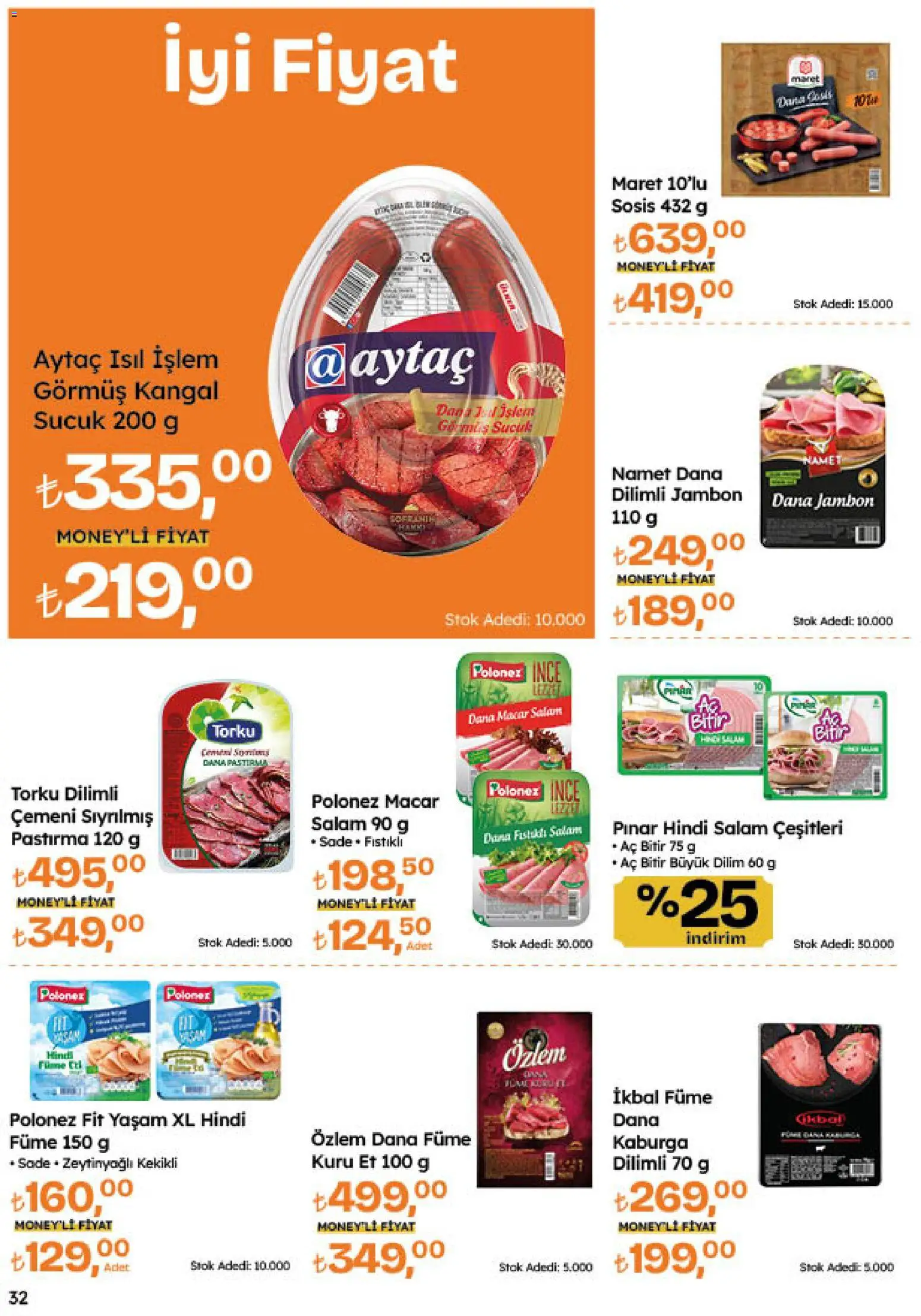 Migros Katalog - 5M Migroskop Dijital - 06 Ağustos 2026 tarihinden itibaren geçerlidir | Sayfa: 32 | Ürünler: Salam, Jambon, Sosis, Dana füme