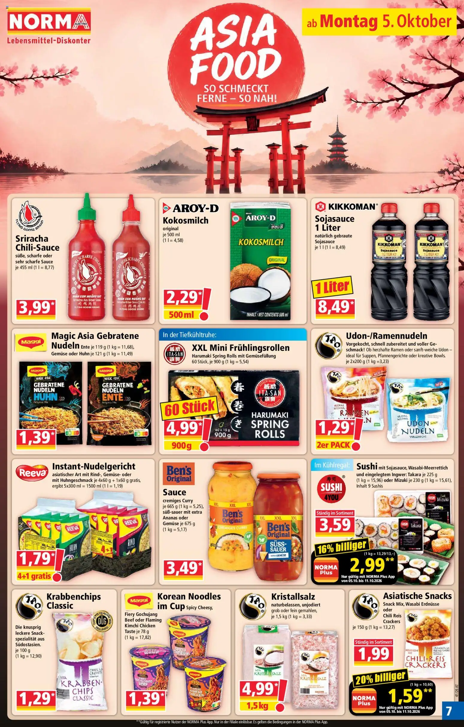Norma Flugblatt gültig ab 05.10.2026 | Seite: 7 | Produkte: Chips, Chili, Reis, Nudeln