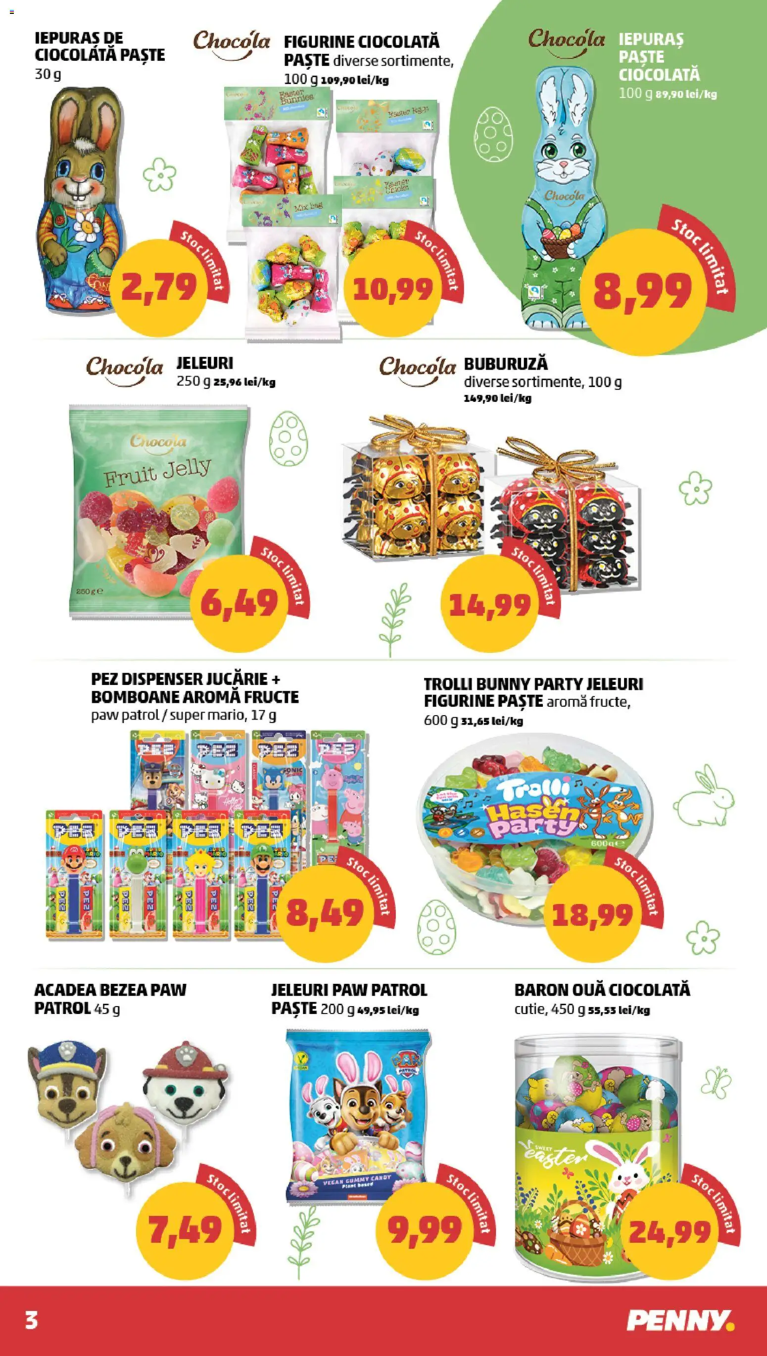 Noul catalog PENNY – valabil de la 25.03.2026 | Pagină: 3 | Produse: Ouă, Ciocolată, Bomboane, Fructe