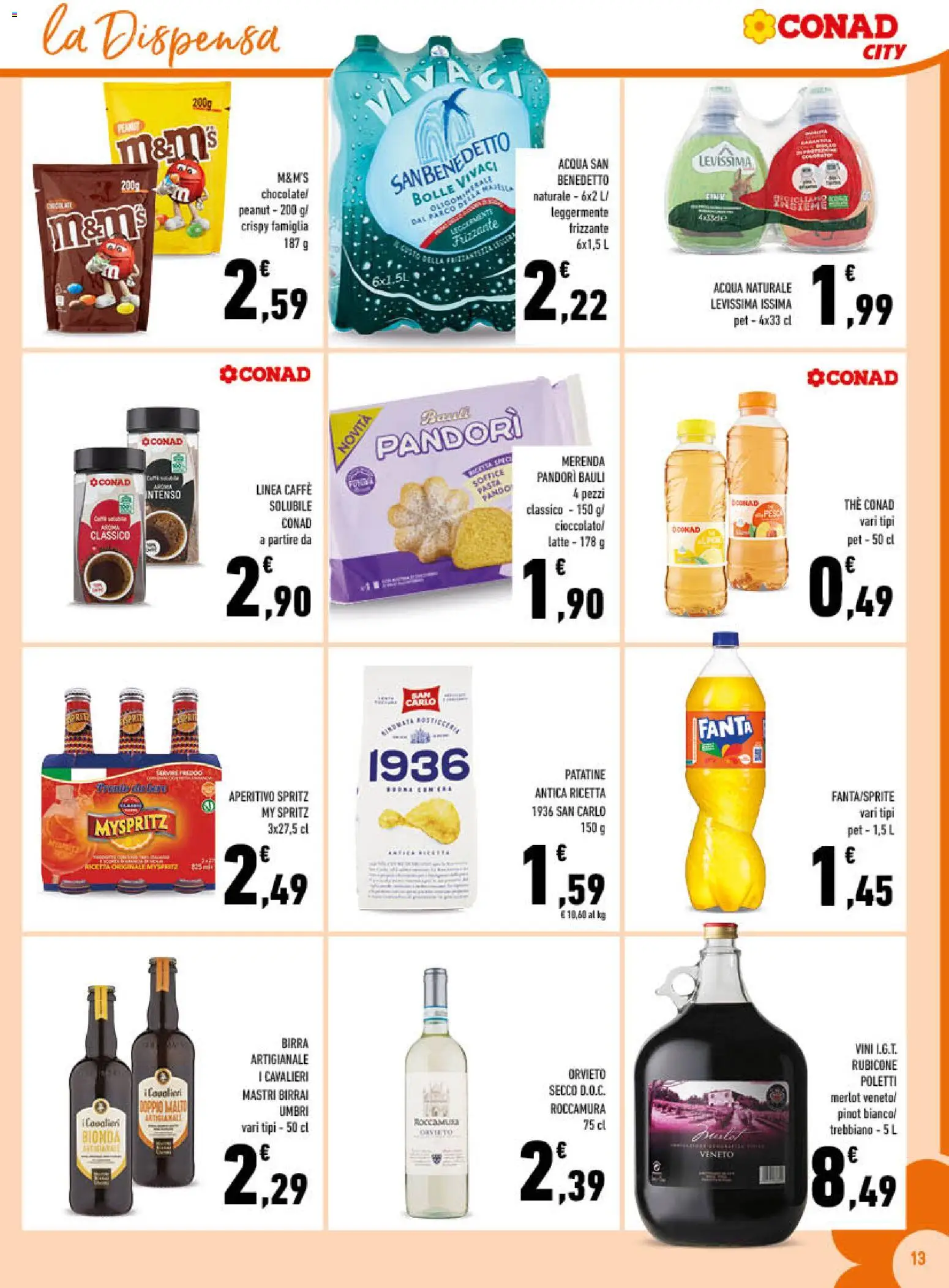 Volantino Conad del 09/09/2026 | Pagina: 13 | Prodotti: Caffè, Birra, Patatine, Acqua naturale