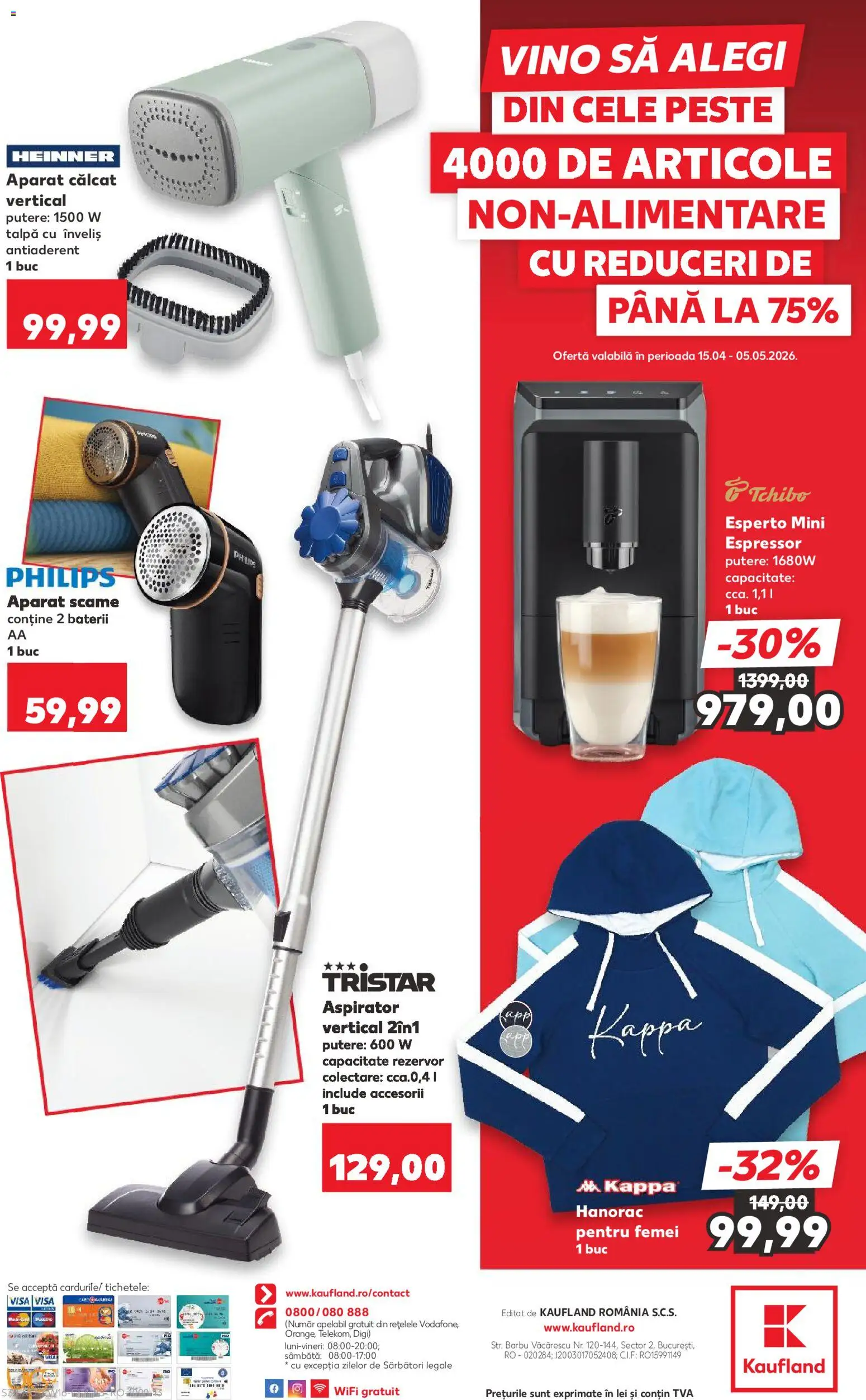 Noul catalog Kaufland – valabil de la 15.04.2026 | Pagină: 30 | Produse: Espressor, Enginar, Aspirator, Baterii