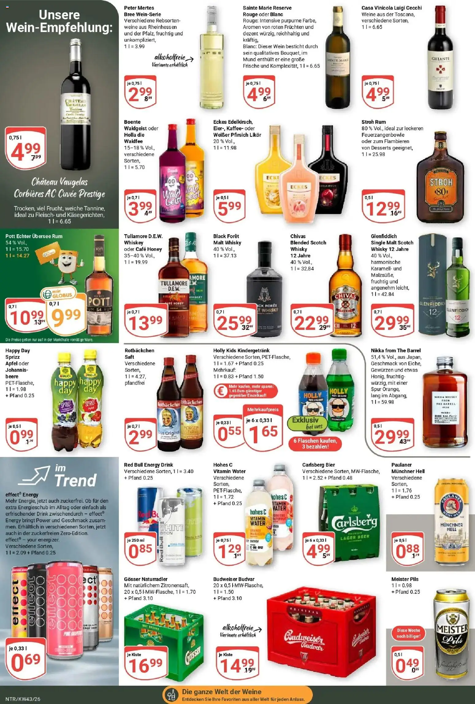 Globus Prospekt Neutraubling (ab 19.10.2026) » Angebote online | Seite: 14 | Produkte: Carlsberg, Energy, Wein, Whiskey