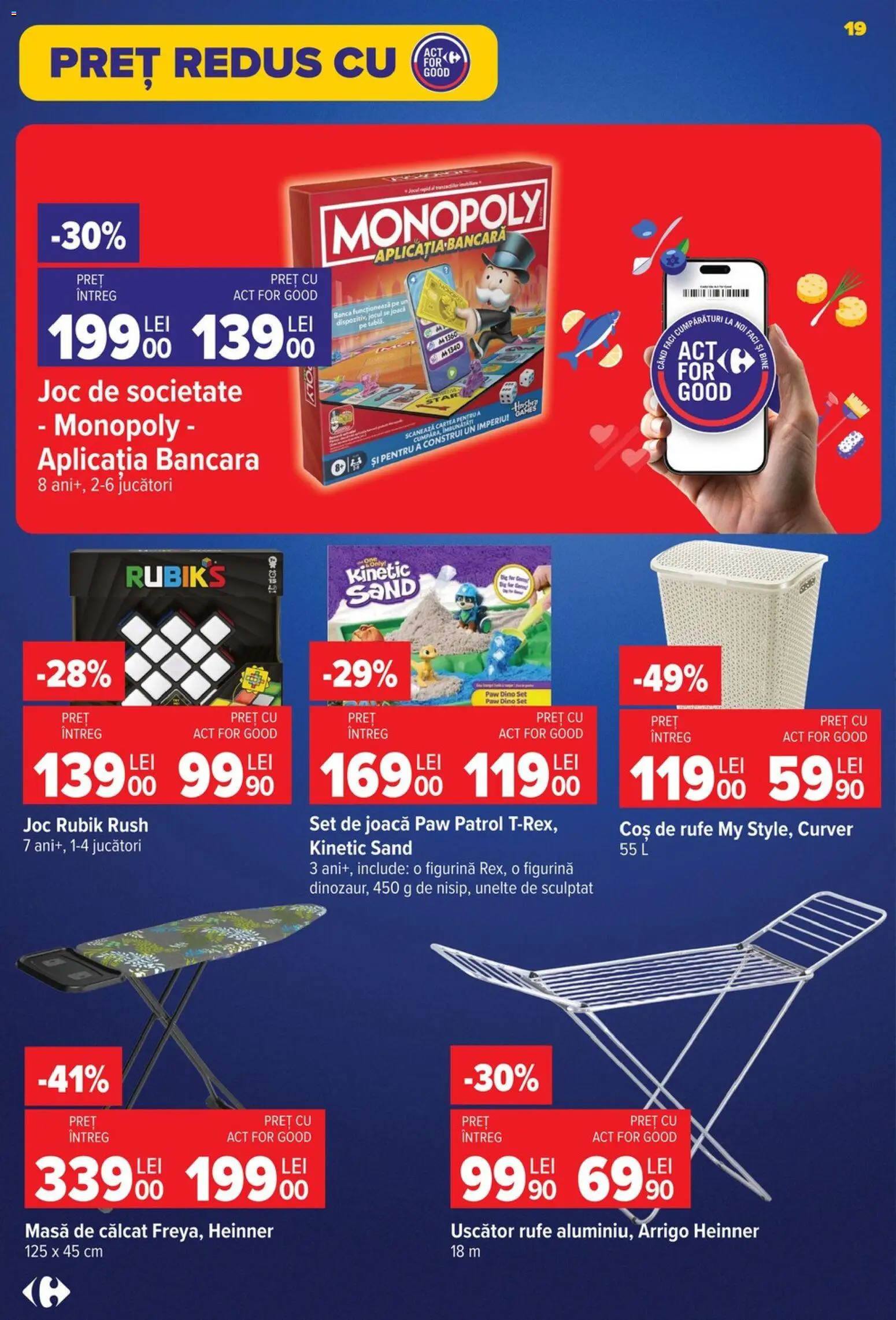 Noul catalog Carrefour – valabil de la 23.09.2026 | Pagină: 19 | Produse: Joc, Masă, Bancă, Masă de călcat