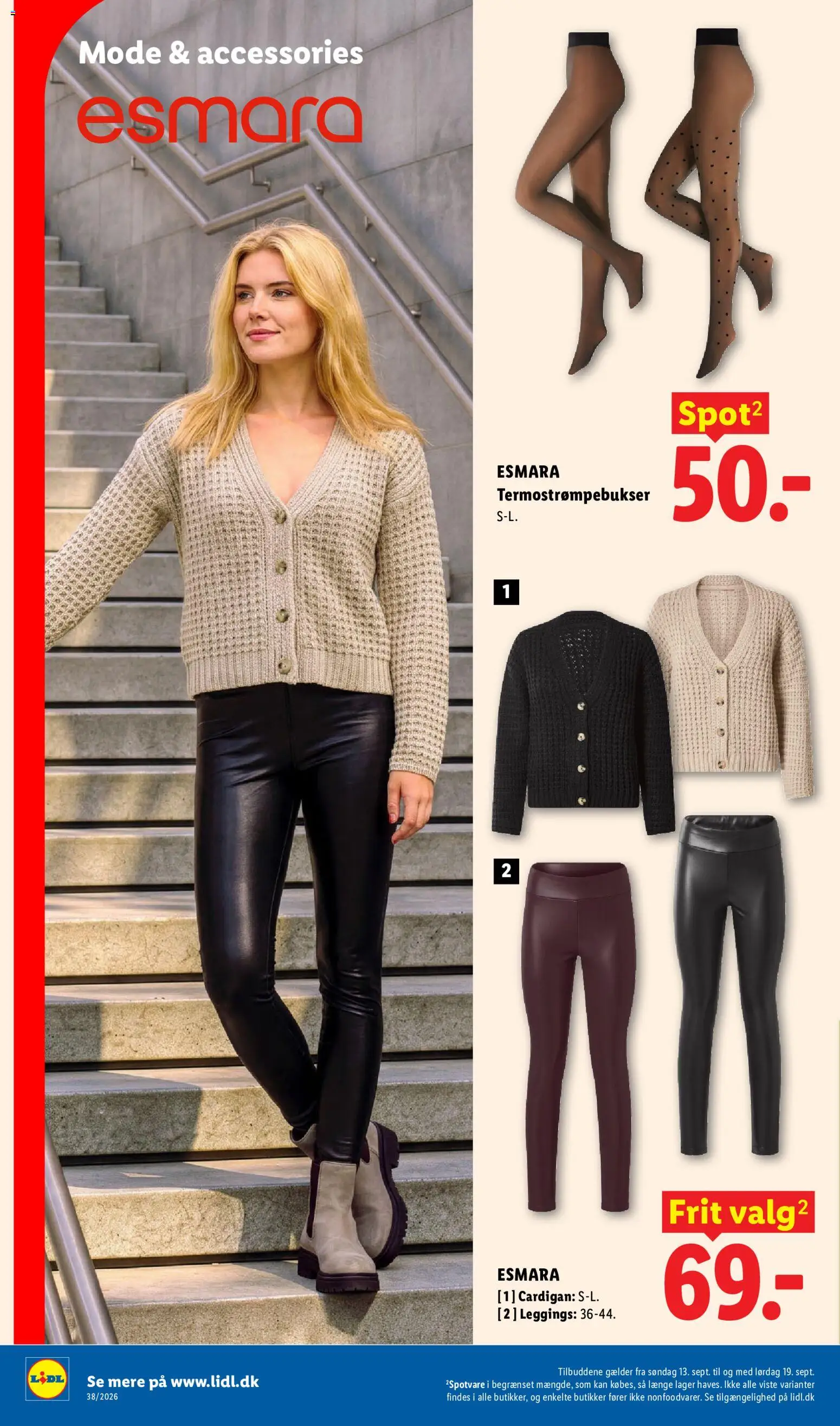 Lidl tilbudsavis – gyldig fra 13/09/2026 | Side: 8 | Produkter: Leggings, Cardigan, Søm, Tights