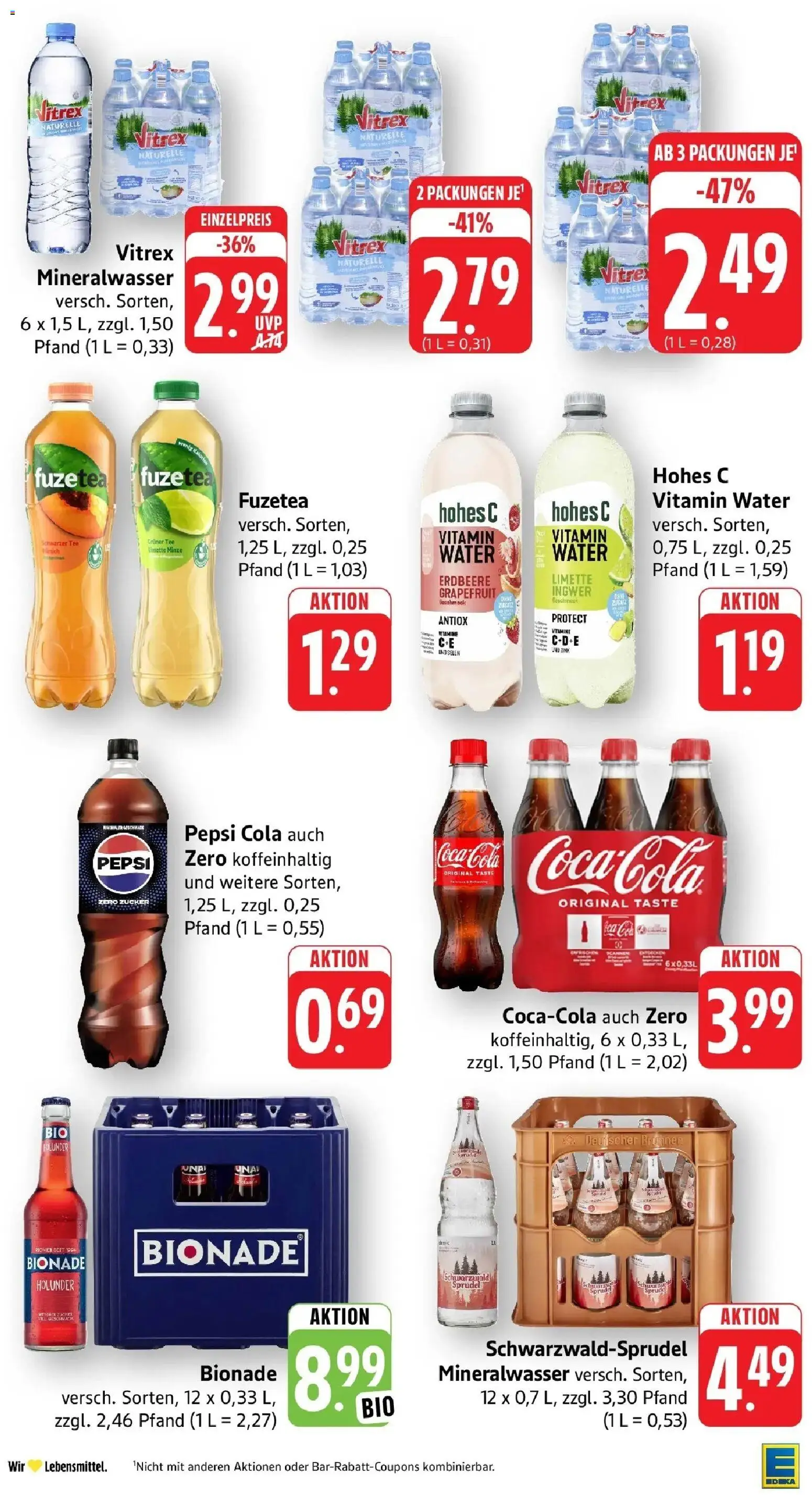 Edeka prospekt Ludwigshafen – gültig ab 22.06.2026 | Seite: 28 | Produkte: Coca cola, Cola, Pepsi, Hohes c