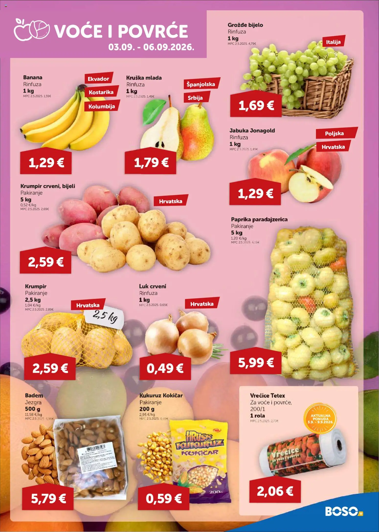 Boso katalog | vrijedi od 03.09.2026 | Stranica: 3 | Proizvodi: Kukuruz, Krumpir, Luk, Voće