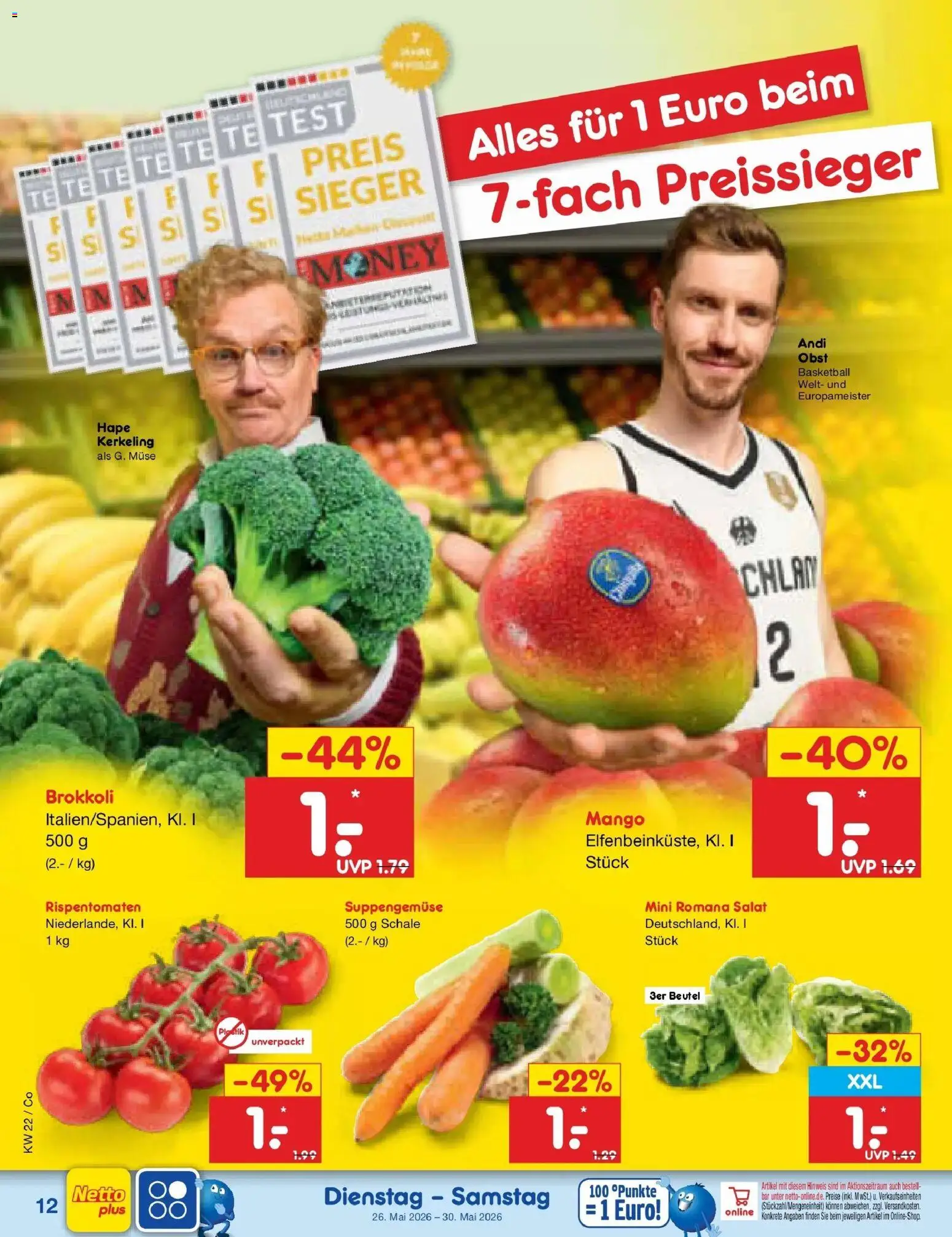 Netto Marken-Discount Prospekt Bitterfeld-Wolfen – gültig ab 26.05.2026 | Seite: 16 | Produkte: Obst, Brokkoli, Mango, Salat