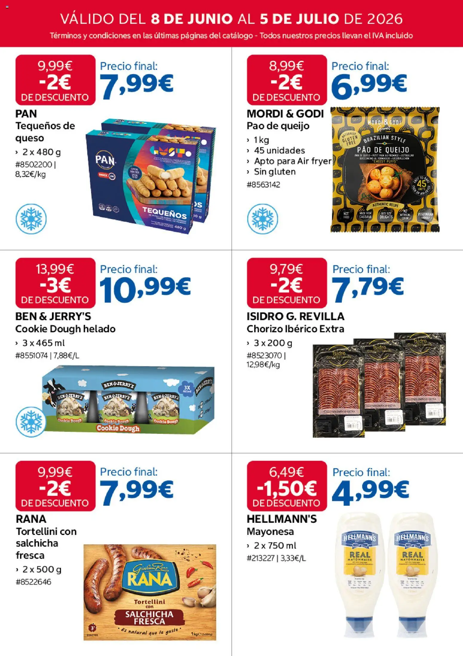 Costco catálogo │ válido desde el 08.06.2026 | Página: 12 | Productos: Queso, Té, Helado, Οθόνη προβολής