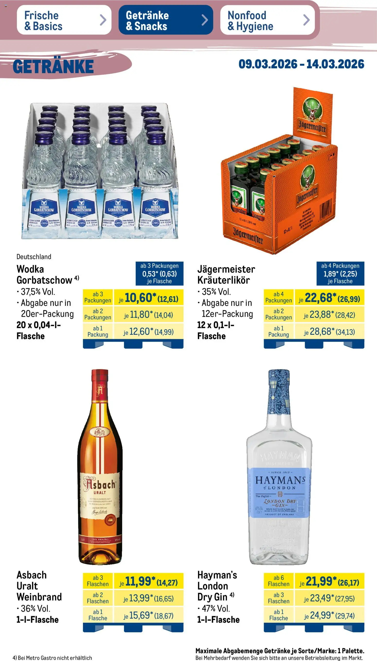 Metro Prospekt 	 – gültig ab 09.03.2026 | Seite: 35 | Produkte: Wein, Gin, Hugo, Wodka