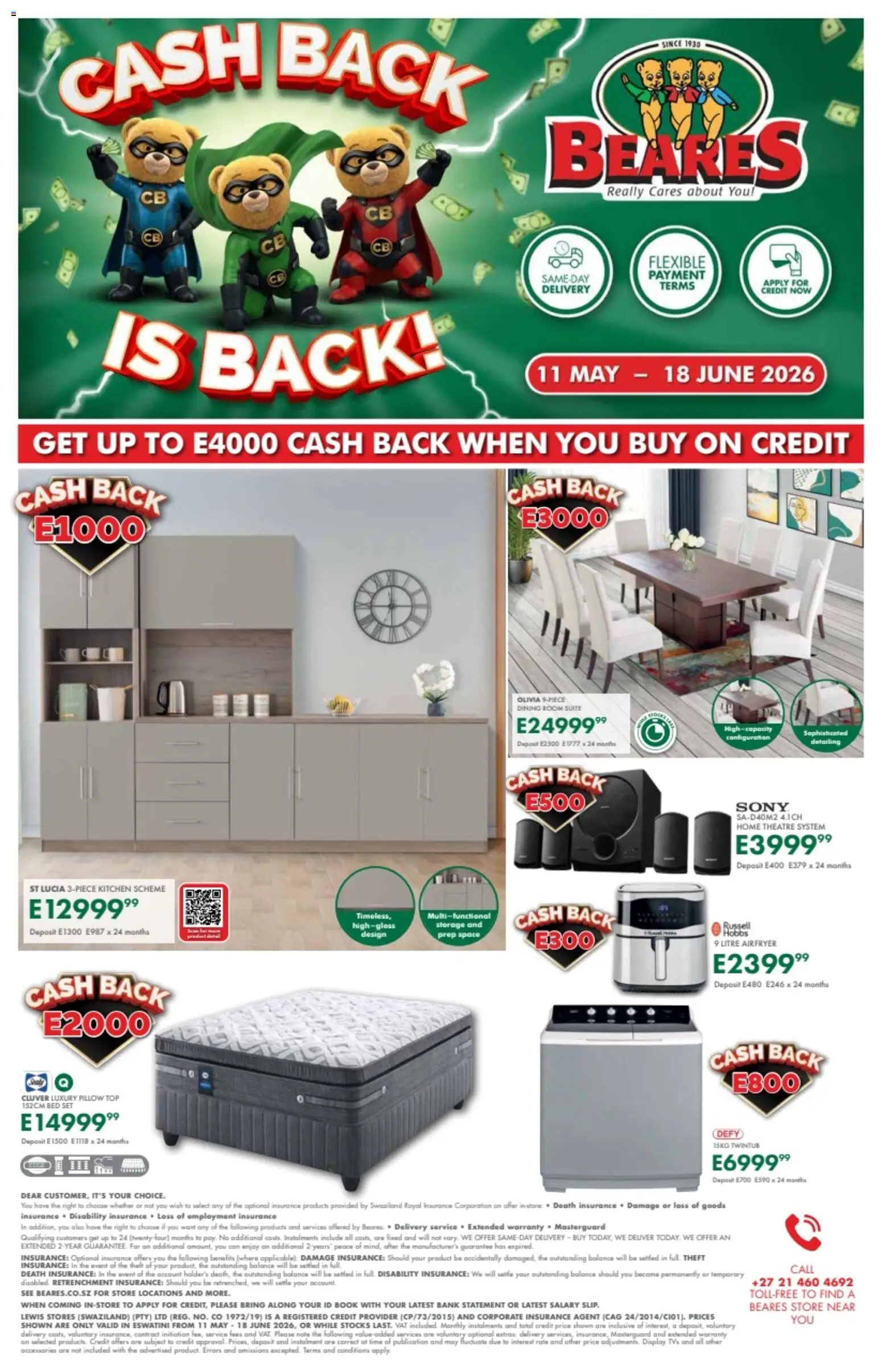New Beares catalogue – valid from 11.05.2026 | Page: 16 | Products: Bed, Pillow, Dining room suite, Home theatre system