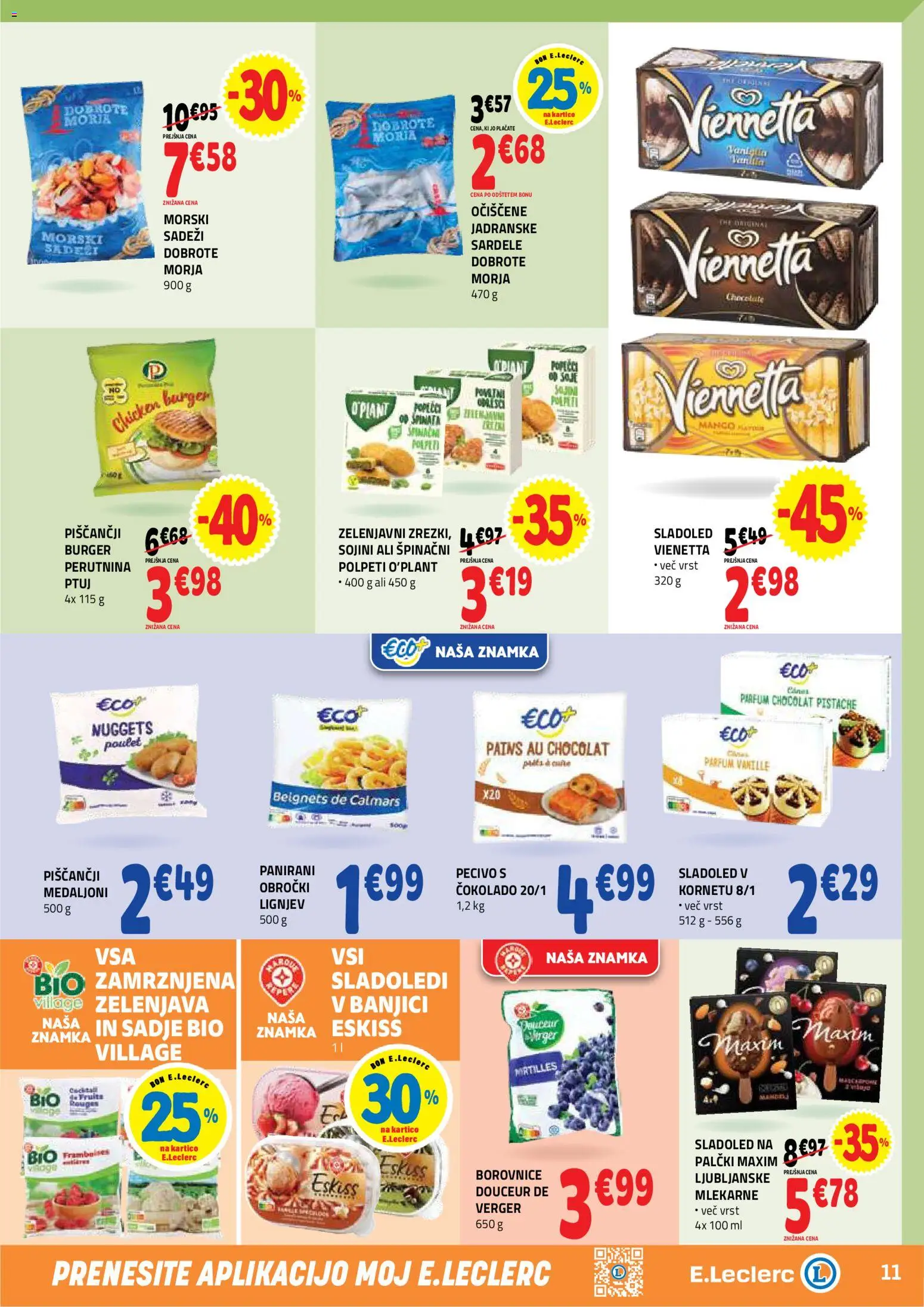 Novi E.leclerc katalog ponudbe – veljaven od 19.08.2026 | Stran: 11 | Izdelki: Parfum, Borovnice, Sladoled, Morski sadezi
