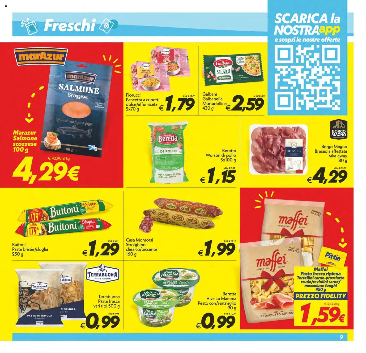 Volantino SuperConveniente del 13/10/2026 | Pagina: 9 | Prodotti: Salmone, Bresaola, Prosciutto, Semola
