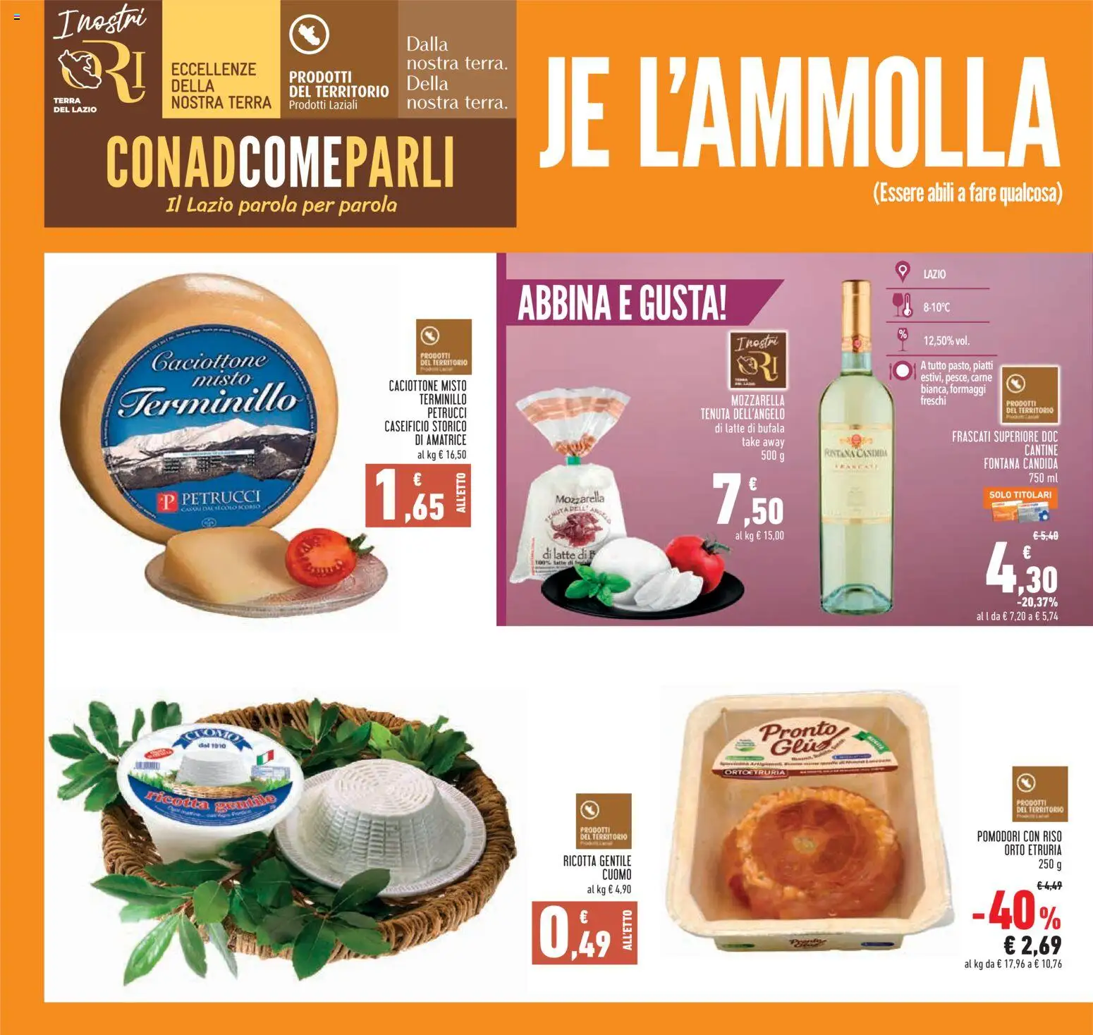 Volantino Conad del 26/08/2026 | Pagina: 6 | Prodotti: Mozzarella, Pomodori, Carne, Ricotta