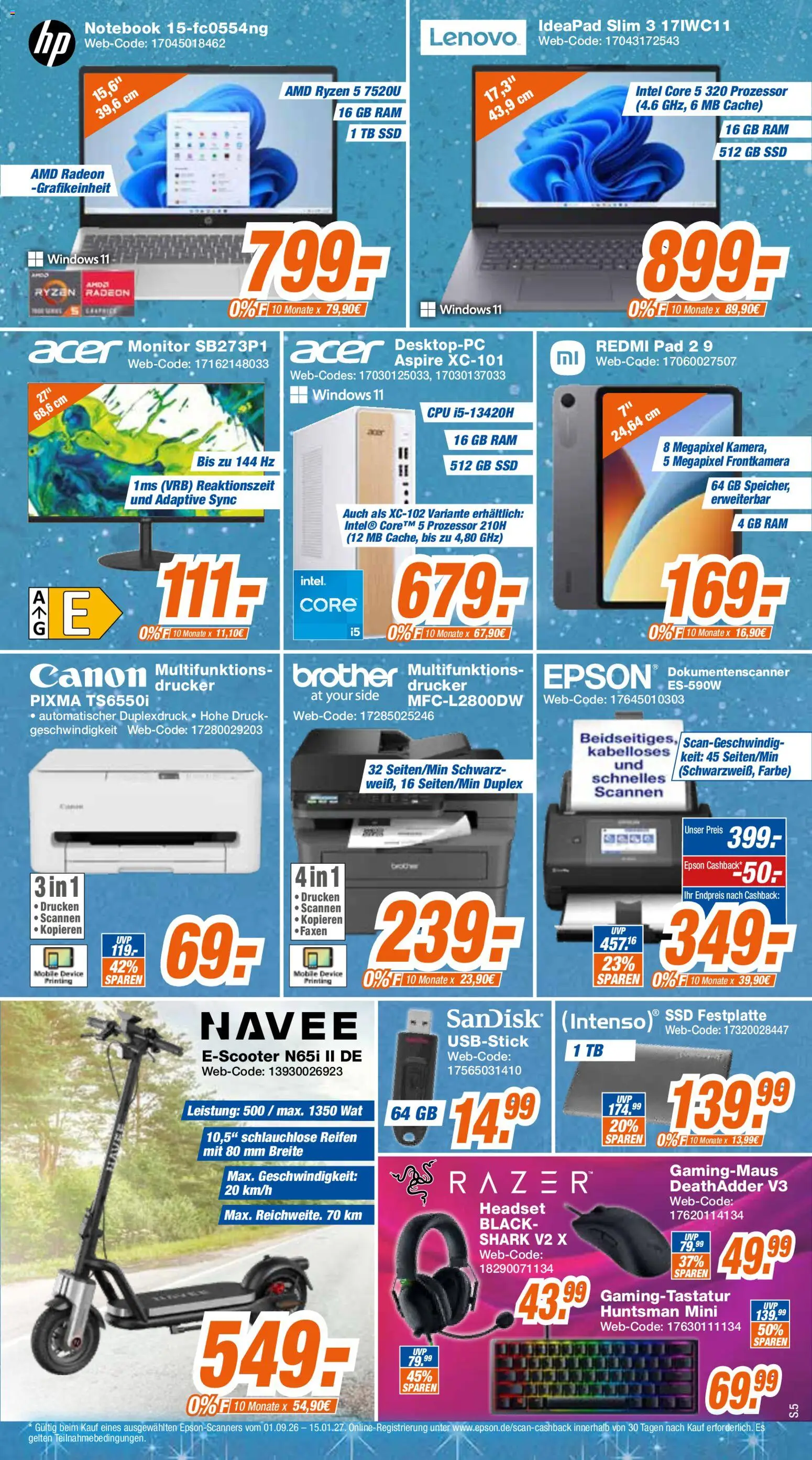 Expert Prospekt Giessen – gültig ab 19.10.2026 | Seite: 5 | Produkte: Epson, Notebook, Monitor, Drucker