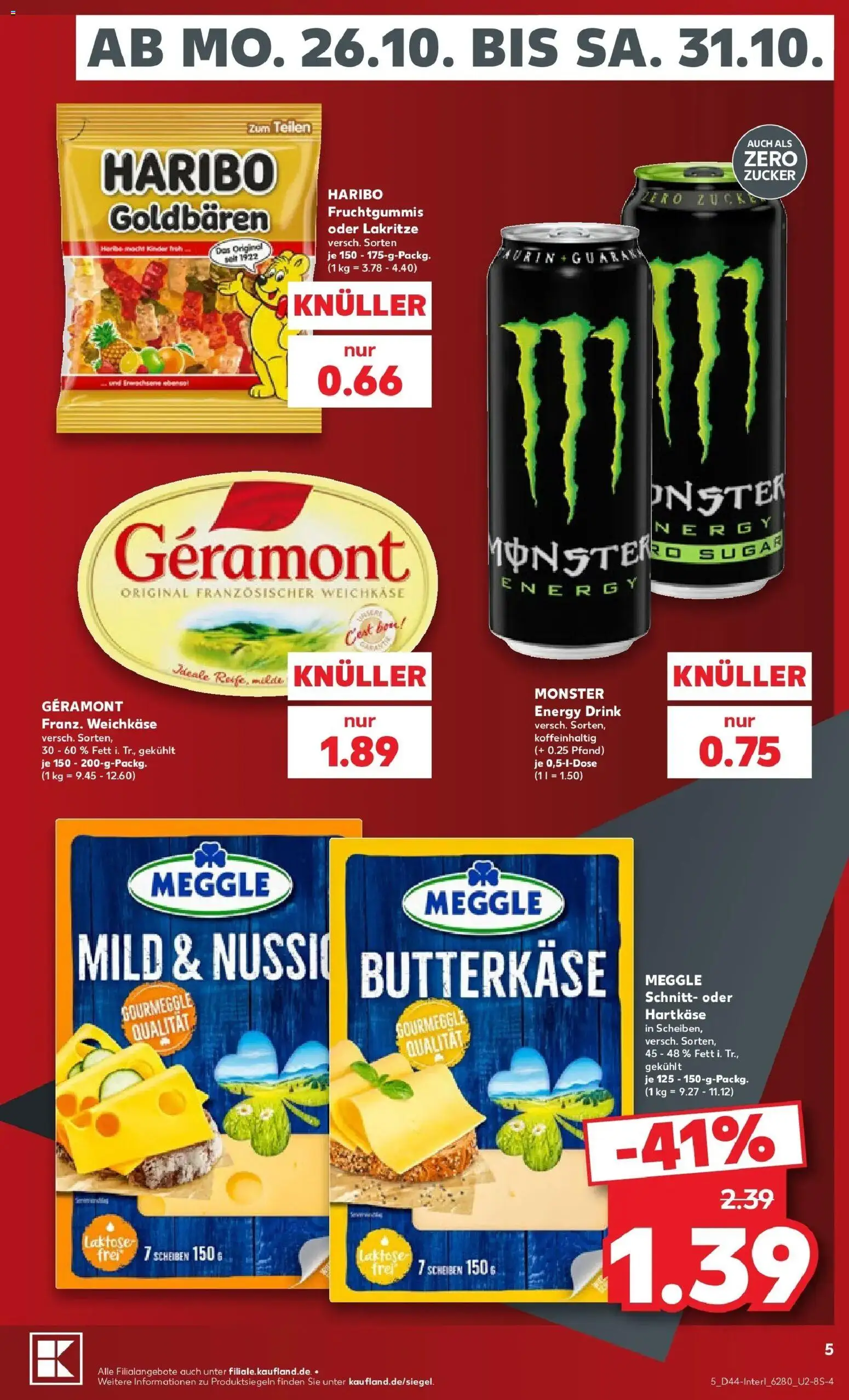 Prospekt Kaufland ab 26.10.2026 » Angebote Online zum Blättern | Seite: 9 | Produkte: Geramont, Energy, Monster, Zucker