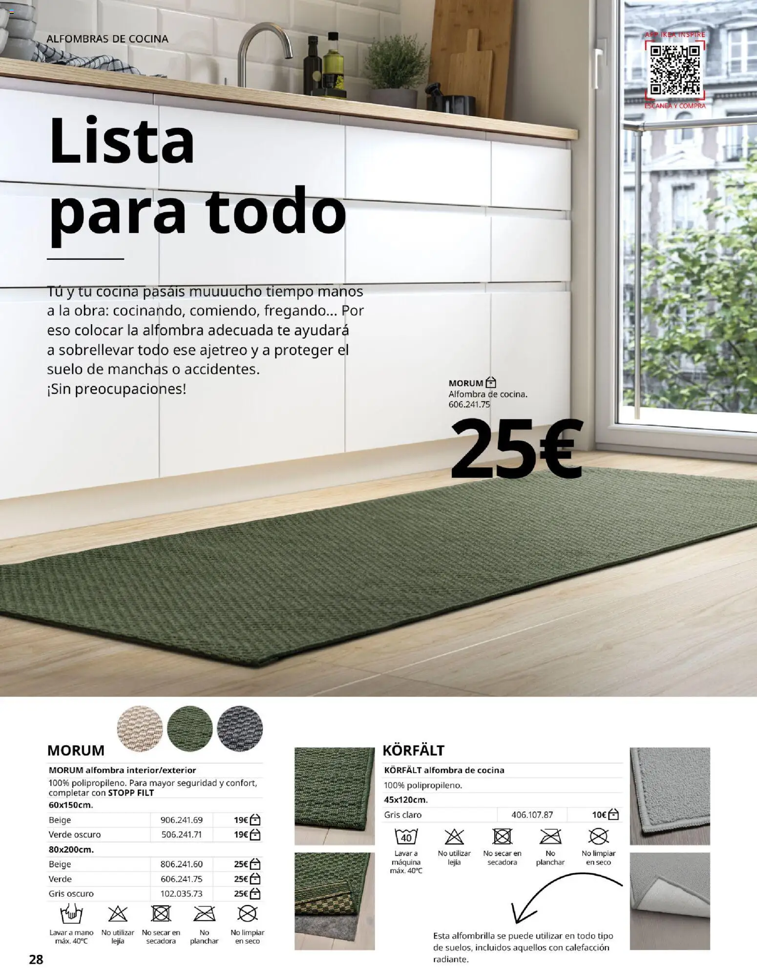 IKEA - Alfombra │ válido desde el 01/09/2026 | Página: 28 | Productos: Alfombrilla, Té, Secadora, Cocina