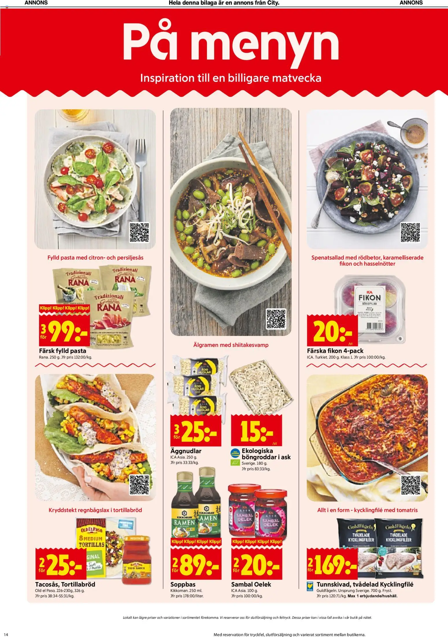 ICA Kvantum reklamblad aktuell från 28/09/2026 | Sida: 14 | Produkter: Shiitakesvamp, Hasselnötter, Fikon, Äggnudlar