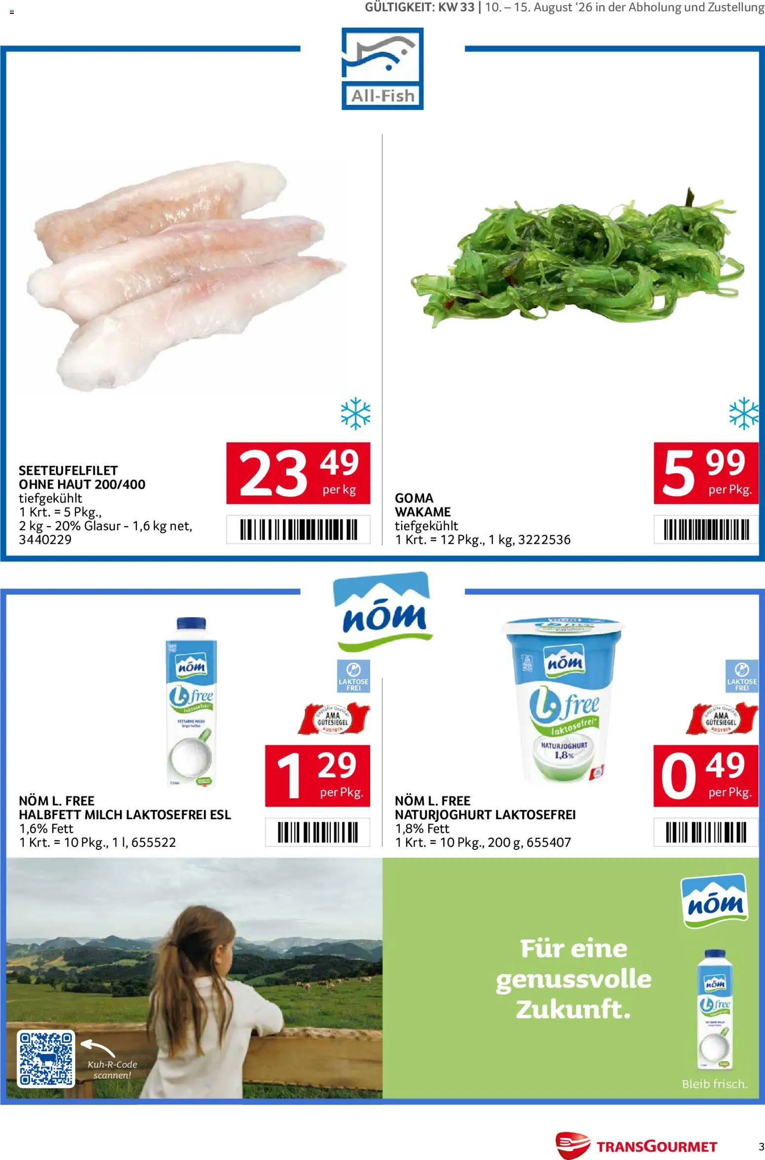 Transgourmet Markenfest Woche gültig ab 10.08.2026 | Seite: 3 | Produkte: Milch