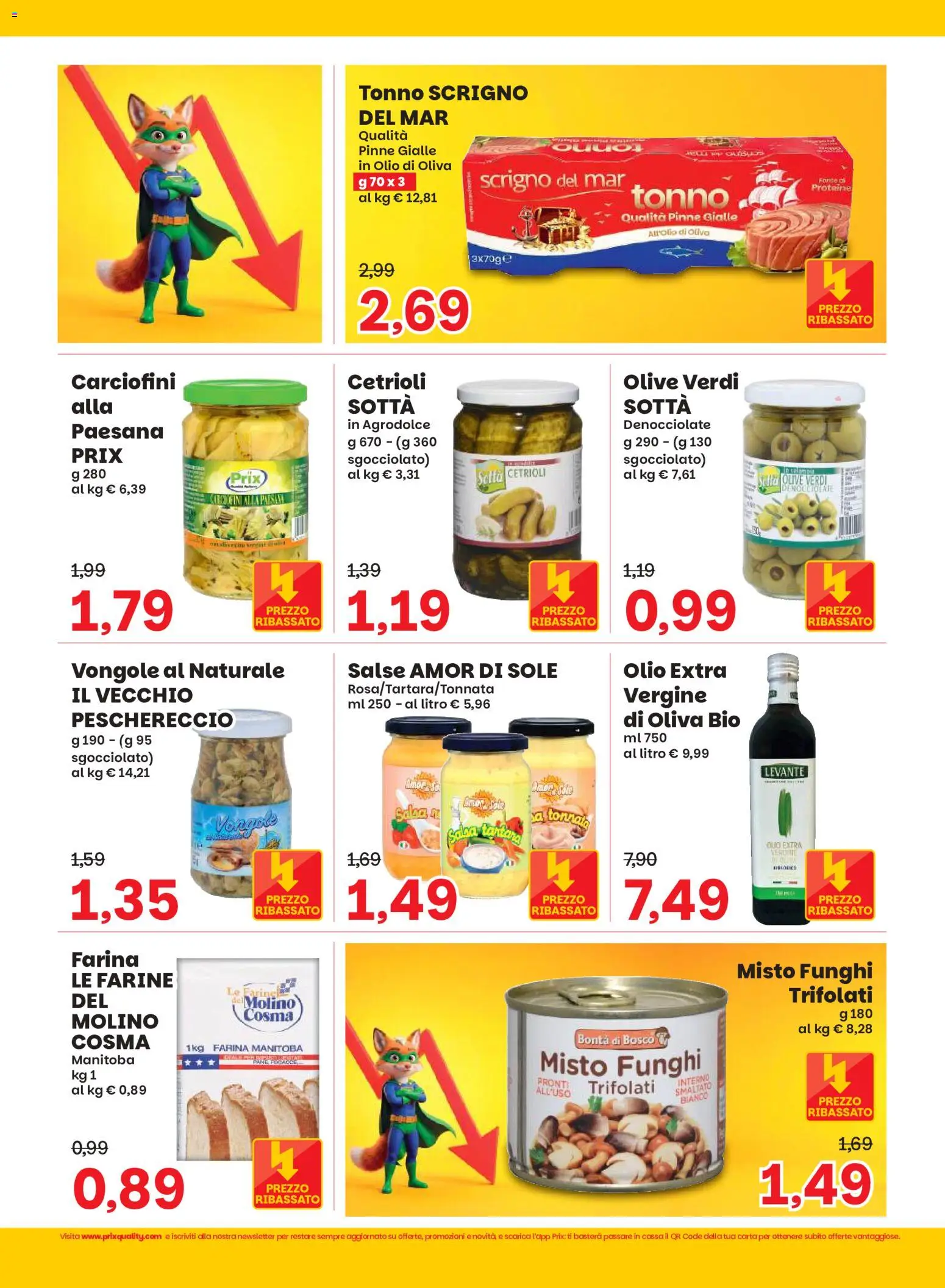 Volantino Prix del 01/09/2026 | Pagina: 6 | Prodotti: Pane, Vongole, Farina, Olio di Oliva