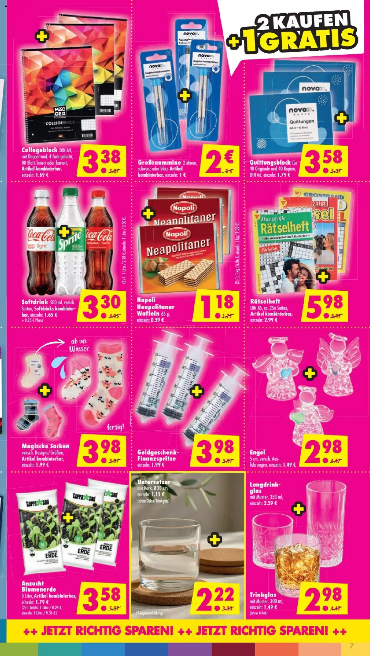 Mäc Geiz Prospekt – gültig ab 31.08.2026 | Seite: 7 | Produkte: Sprite, Waffeln, Blumenerde, Socken