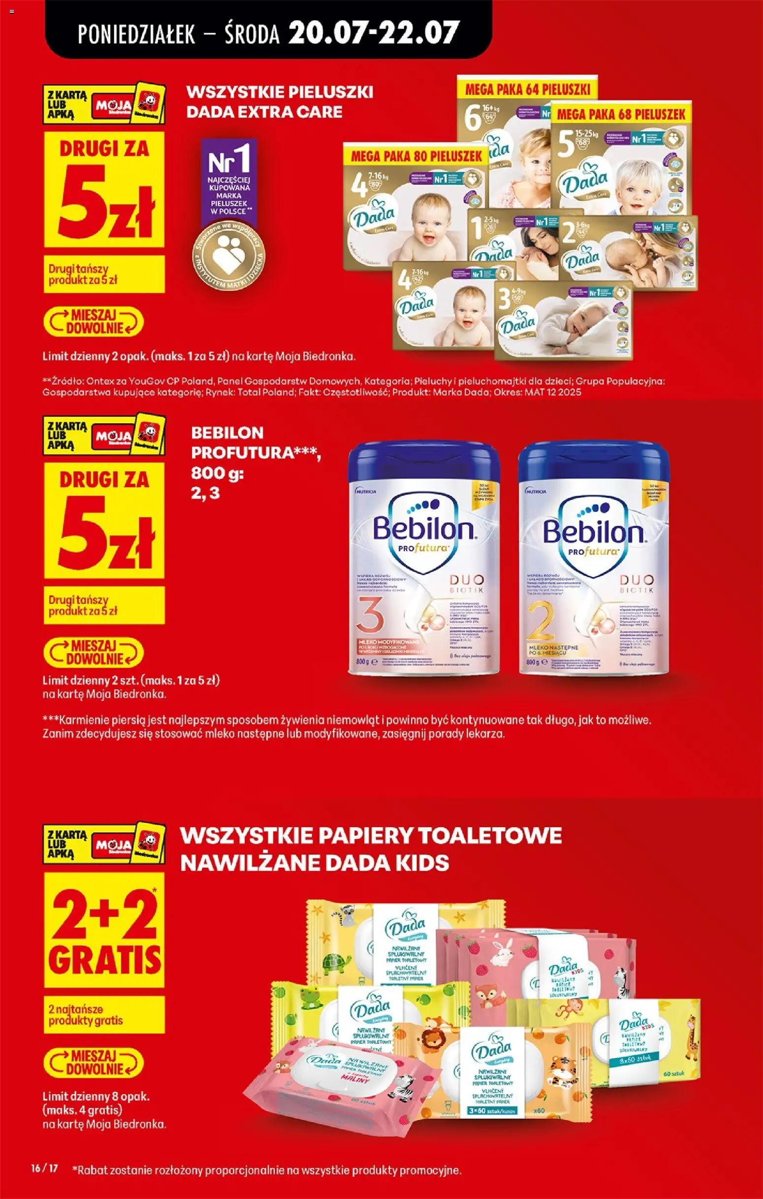 Biedronka gazetka od poniedziałku od 20.07.2026 | Strona: 18 | Produkty: Karta, Maliny, Papier toaletowy, Mleko