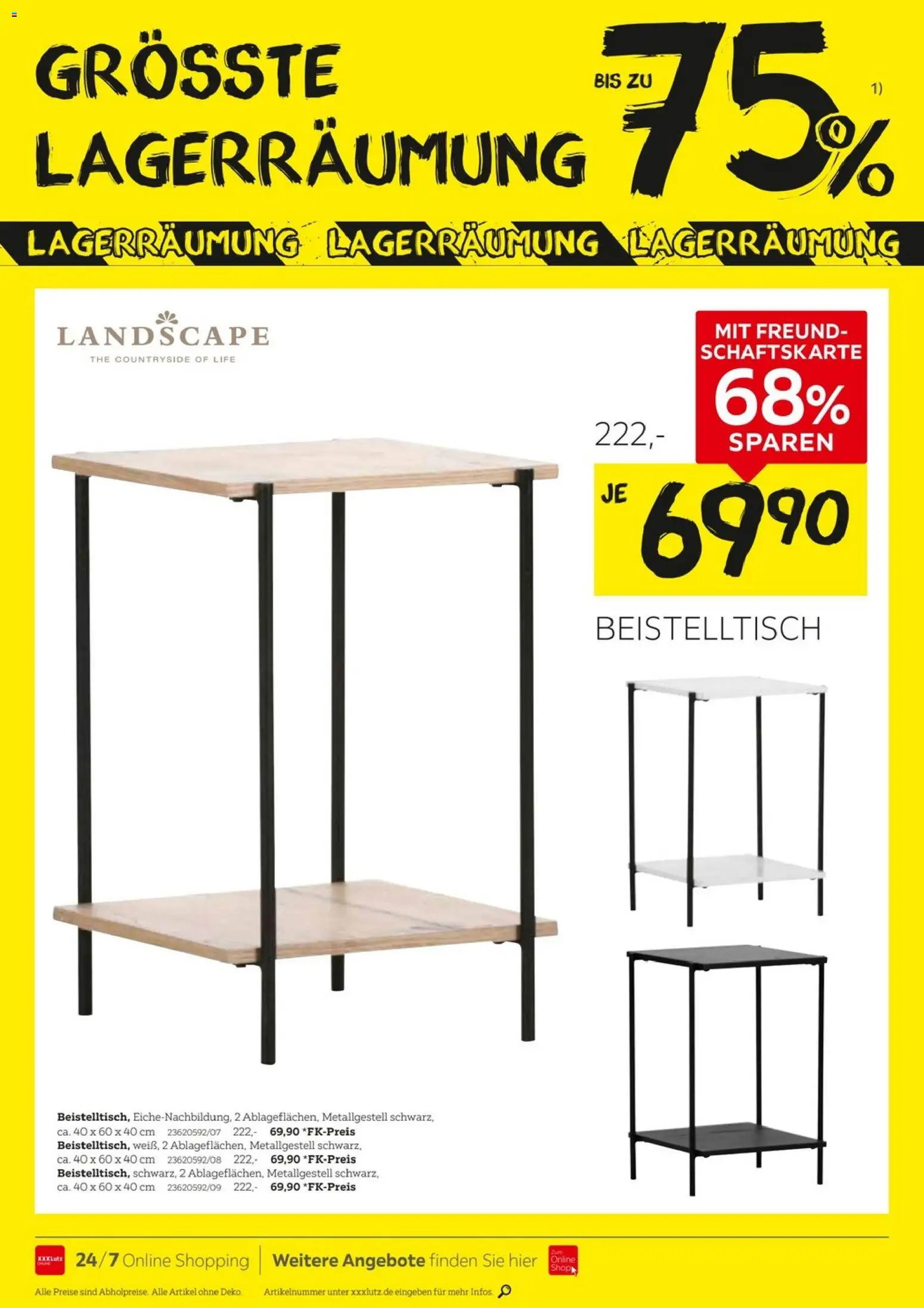 XXXLutz Größte Lagerräumung – gültig ab 12.09.2026 | Seite: 20 | Produkte: Beistelltisch
