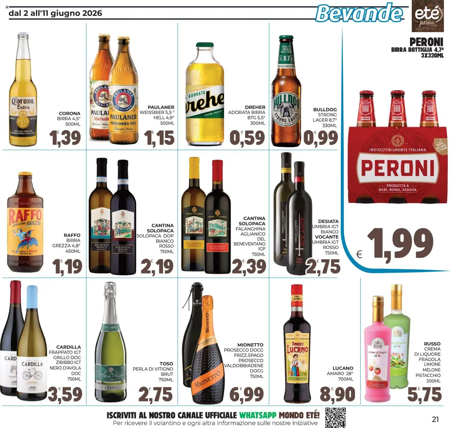 Volantino Eté del 02.06.2026 | Pagina: 21 | Prodotti: Cereali, Prosecco, Melone, Liquore