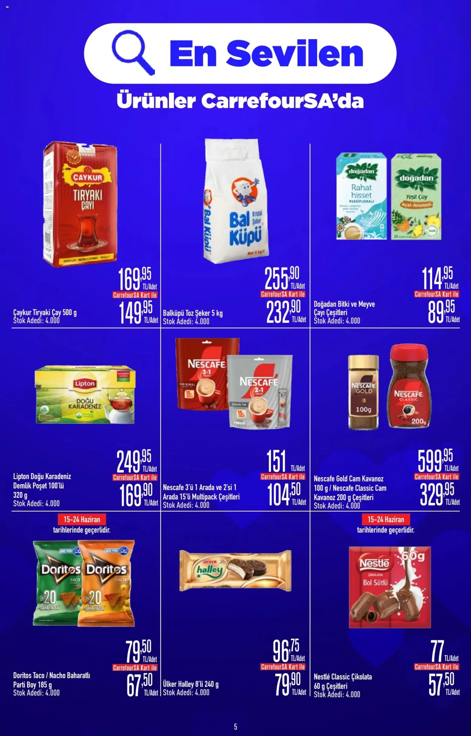 CarrefourSA Katalog - 11.06.2026 tarihinden itibaren geçerlidir | Sayfa: 5 | Ürünler: Çikolata, Şeker, Meyve, Demlik