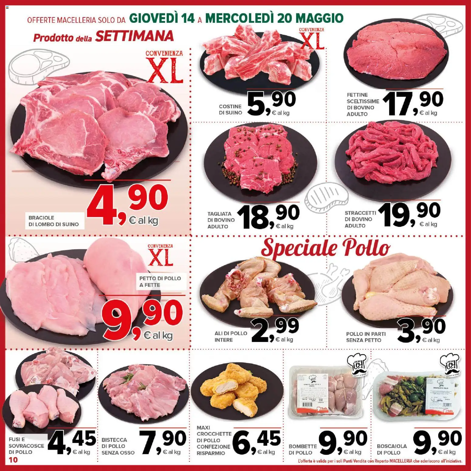 Volantino Todis del 14.05.2026 | Pagina: 10 | Prodotti: Bovino, Petto di Pollo, Pollo, Crocchette