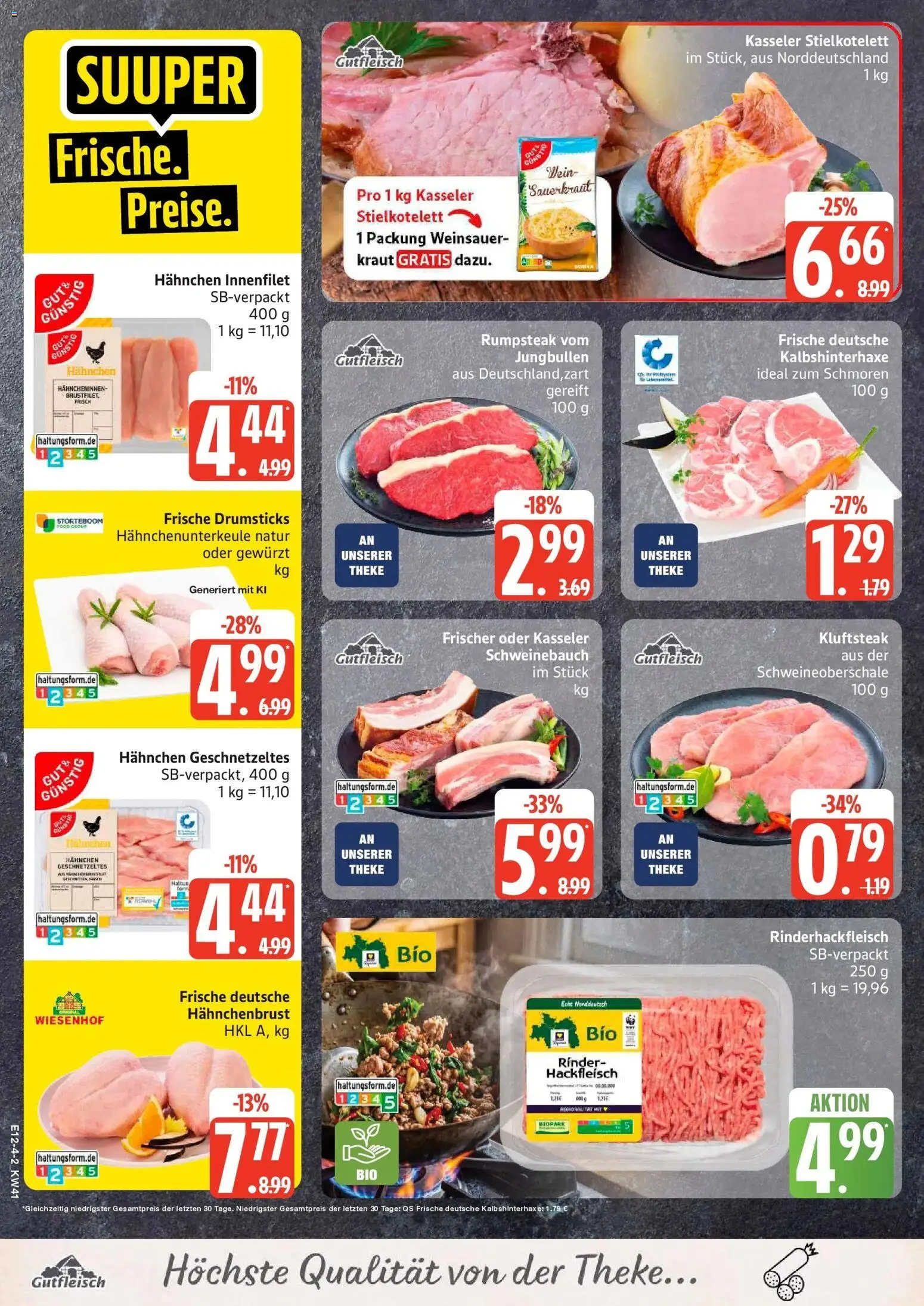 Edeka Prospekt Kiel (ab 05.10.2026) » Angebote Online | Seite: 4 | Produkte: Schweinebauch, Wein, Hackfleisch, Hahnchenbrust
