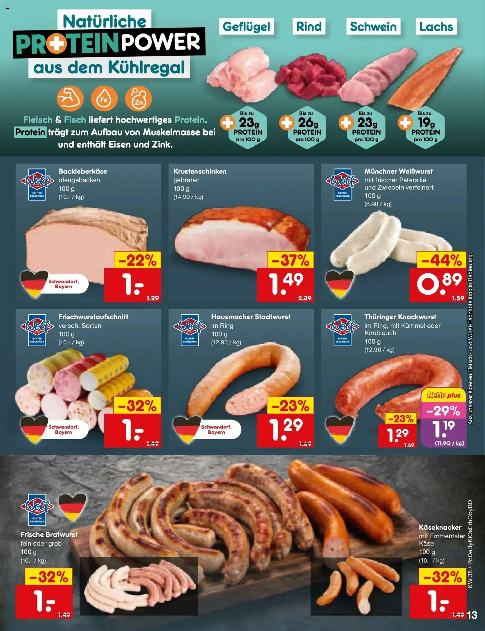 Netto Marken-Discount Prospekt Buttenwiesen – gültig ab 24.08.2026 | Seite: 19 | Produkte: Käse, Weißwurst, Lachs, Zwiebeln