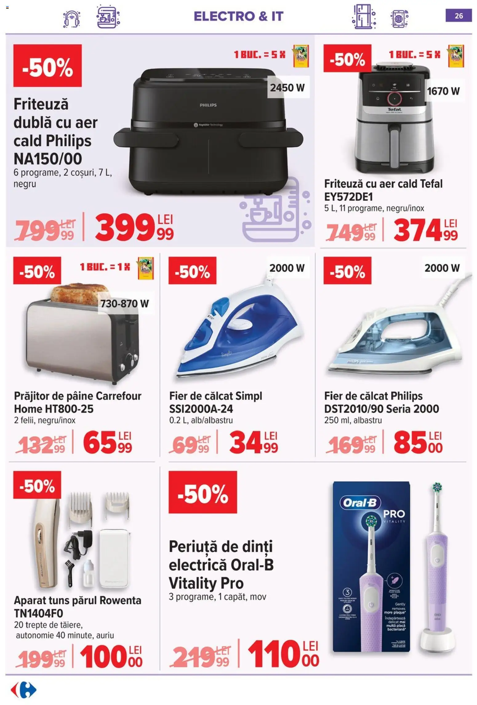 Noul catalog Carrefour – valabil de la 20.05.2026 | Pagină: 25 | Produse: Enginar, Fier de călcat, Ginseng, Periuță De Dinți Electrică