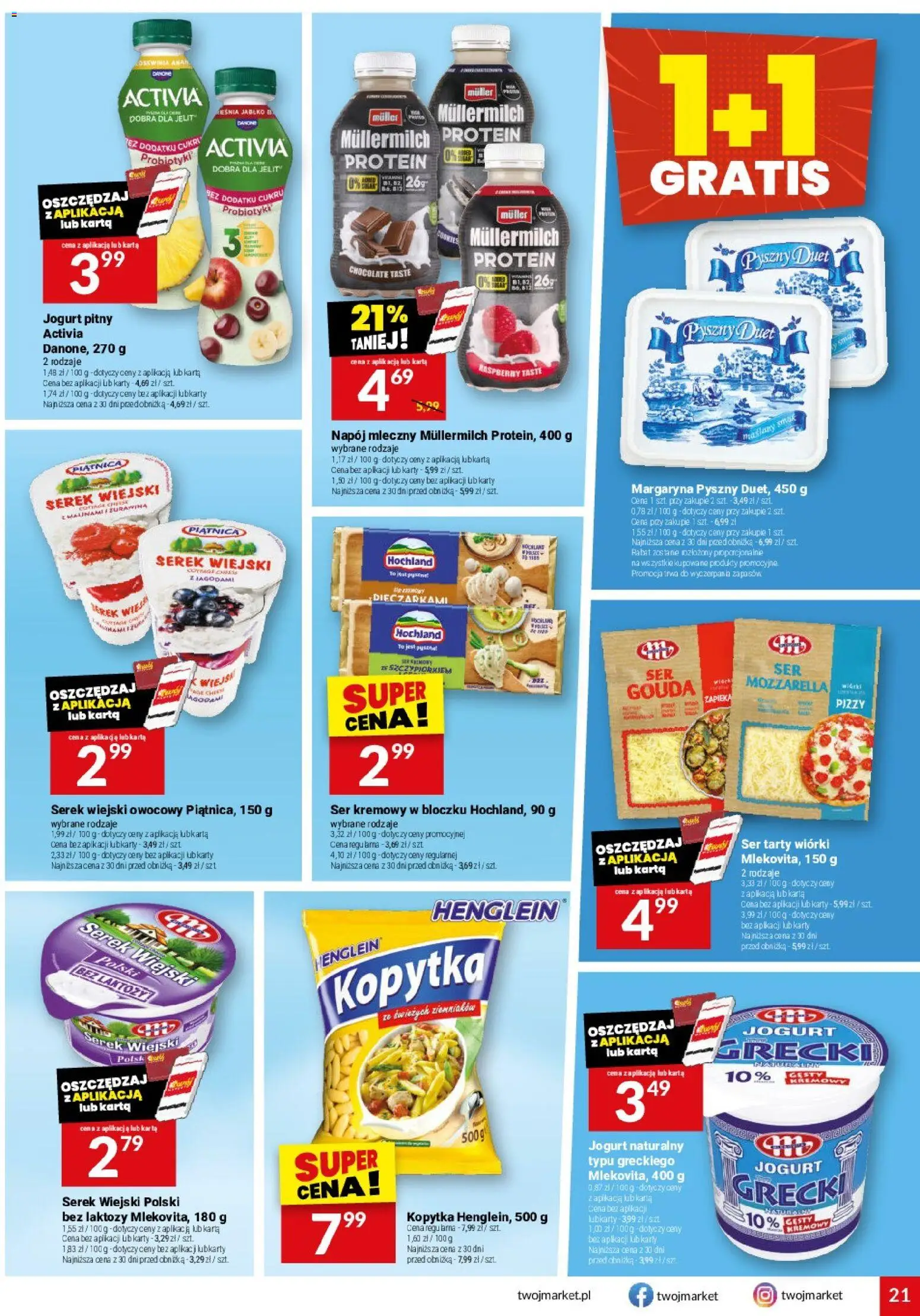 Twój Market gazetka od 04.03.2026 | Strona: 21 | Produkty: Jogurt grecki, Jogurt pitny, Jogurt naturalny, Serek wiejski