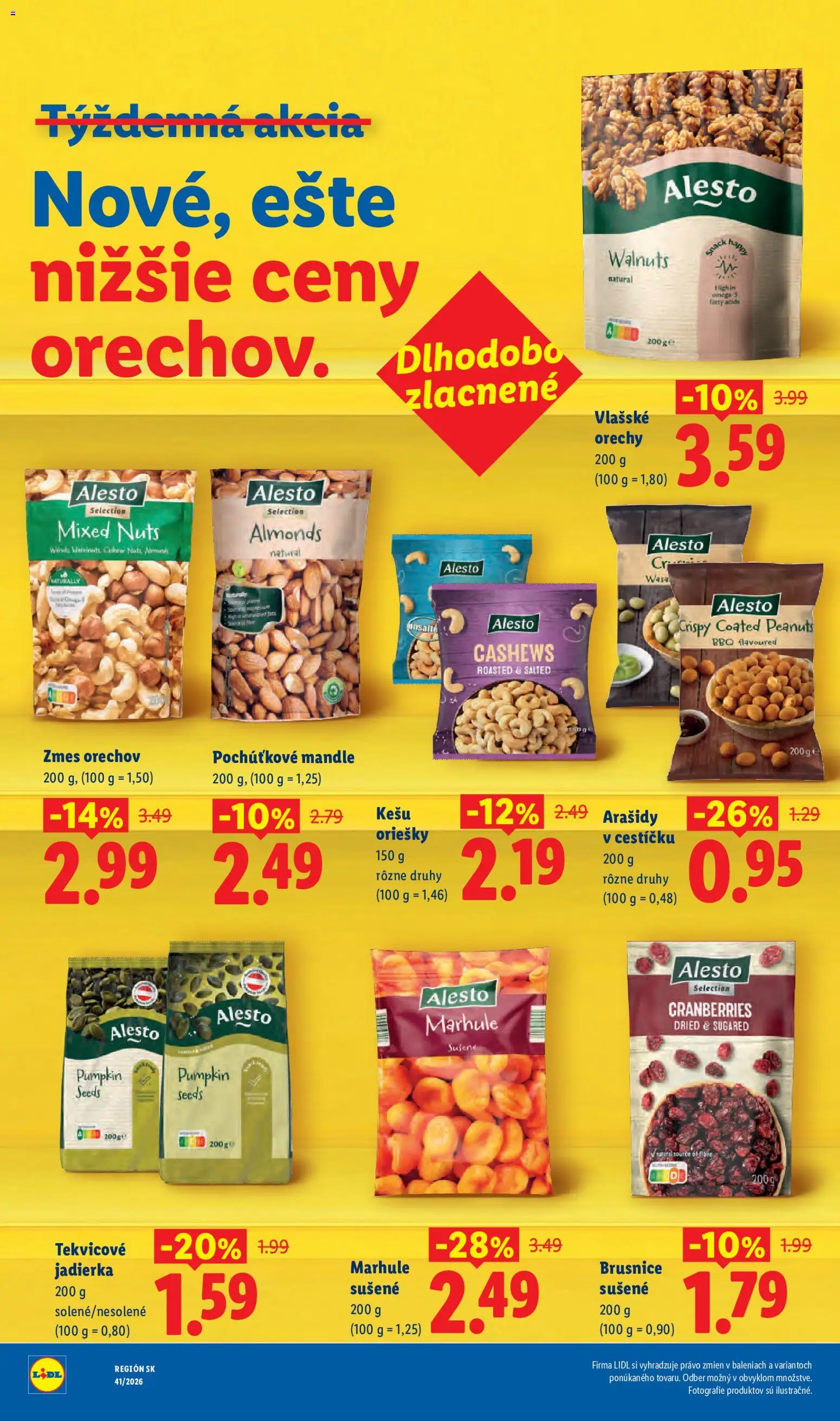 Nové Lidl akcie – leták je platný od 05.10.2026 | Strana: 8 | Produkty: Oriešky, Orechy, Kešu, Mandle