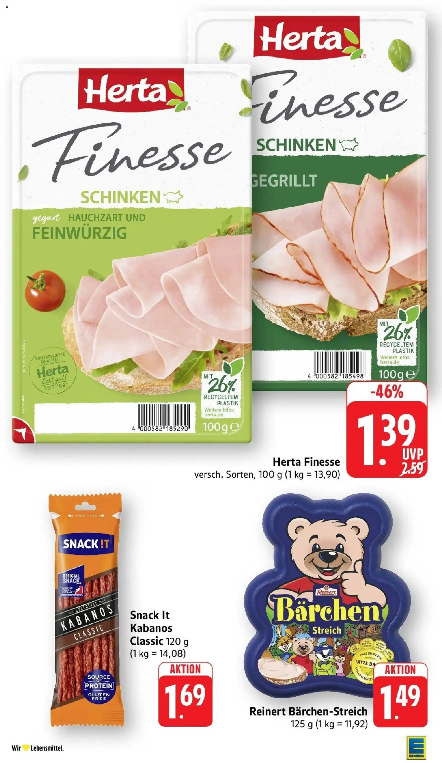 Edeka Prospekt Trier – gültig ab 08.06.2026 | Seite: 18 | Produkte: Schinken, Herta finesse