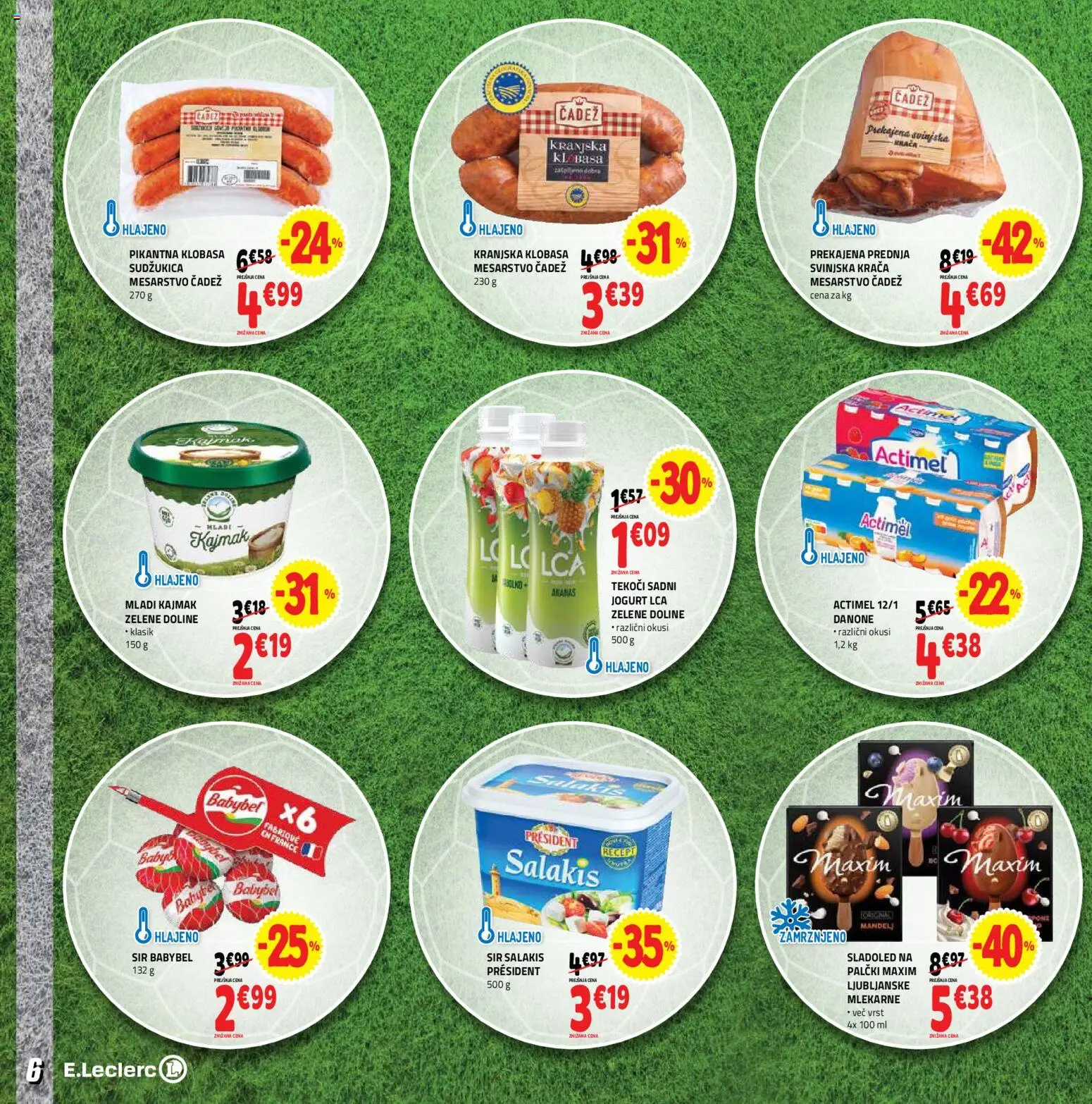 Novi E.leclerc katalog ponudbe – veljaven od 10.06.2026 | Stran: 6 | Izdelki: Kajmak, Jogurt, Ananas, Sladoled