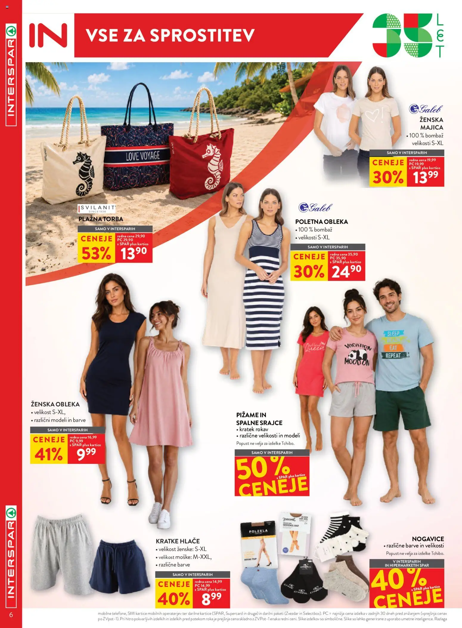 Novi Spar katalog ponudbe – veljaven od 15.07.2026 | Stran: 6 | Izdelki: Torba, Majica, Kratke hlace, Obleka