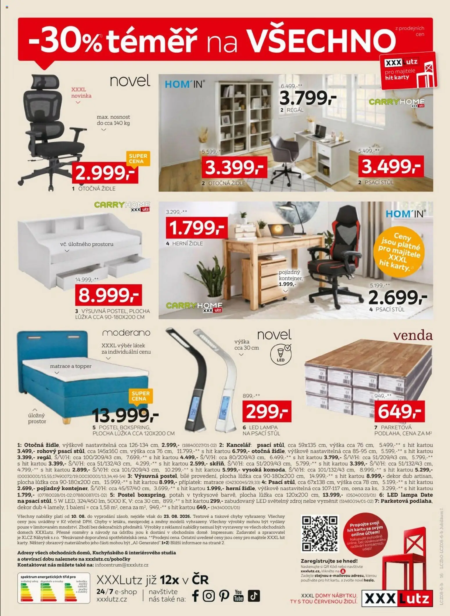 XXXLutz leták od 10.08.2026 | Strana: 16 | Produkty: LED lampa, Nábytek, Židle, LED