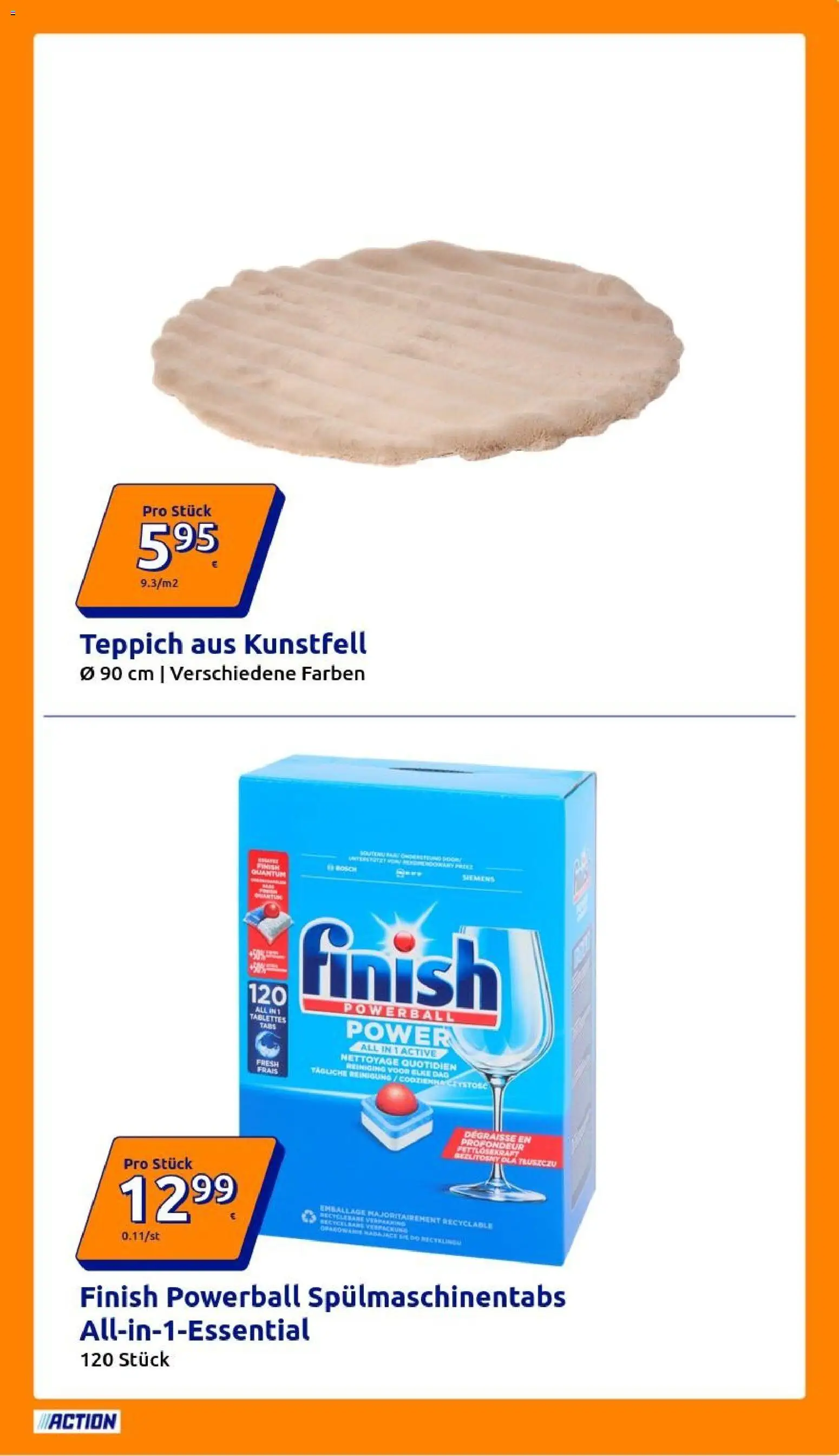 Action Prospekt – gültig ab 26.08.2026 | Seite: 9 | Produkte: Bosch, Teppich, Finish, Spülmaschinentabs