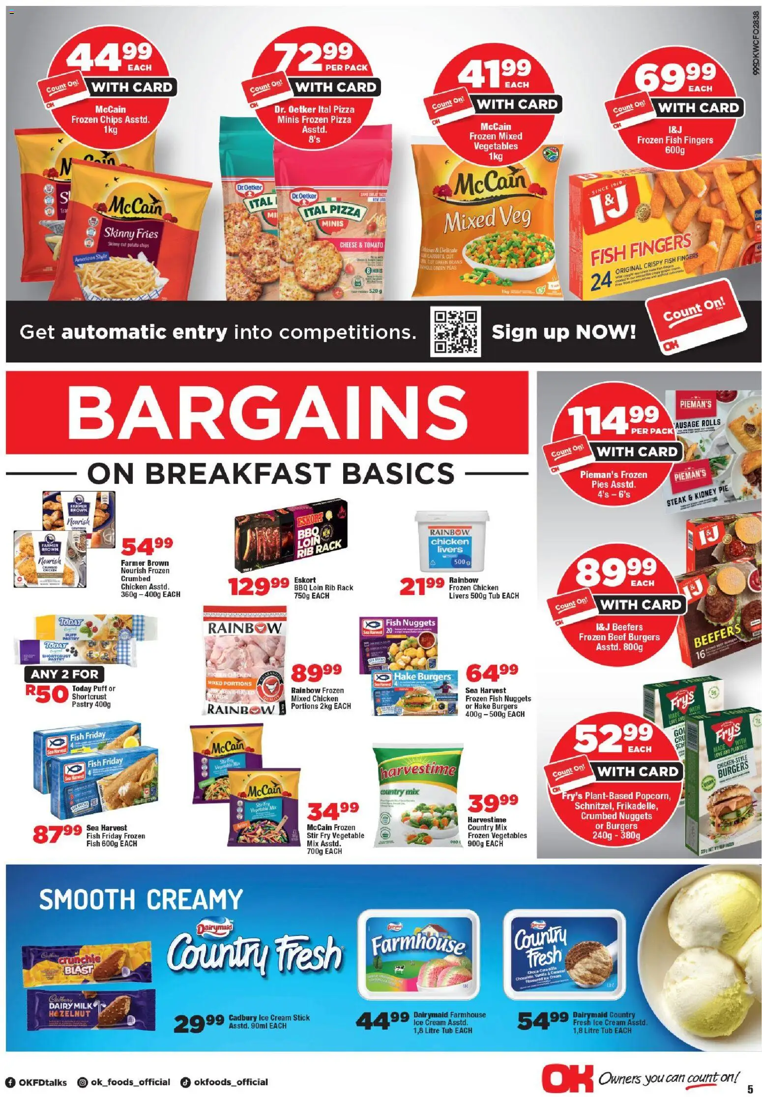 New OK Foods catalogue – valid from 24.04.2026 | Page: 5 | Products: Beans, Milk, Chicken, Beef