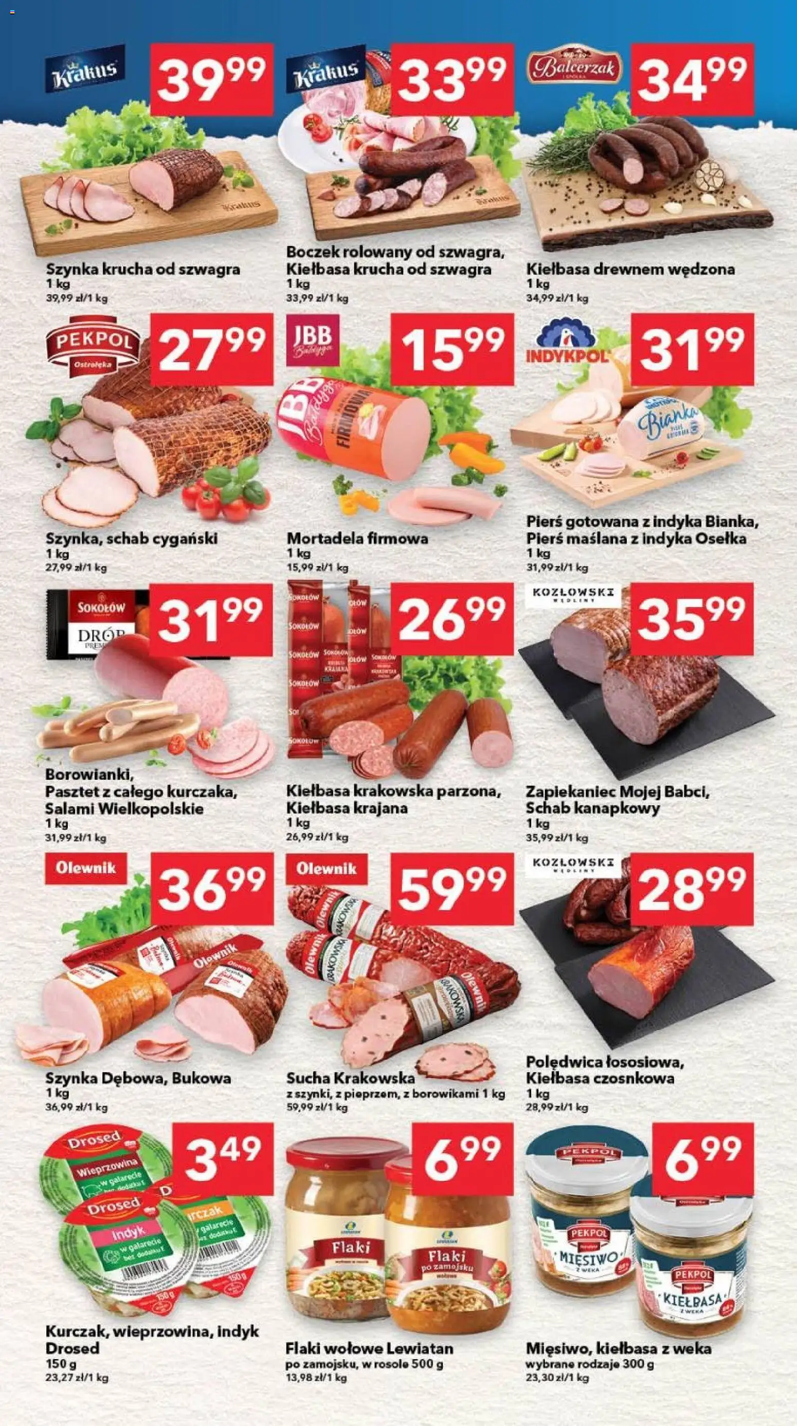 Lewiatan gazetka - Gdańsk od 24.09.2026 | Strona: 2 | Produkty: Pasztet, Kiełbasa krakowska, Flaki, Wieprzowina