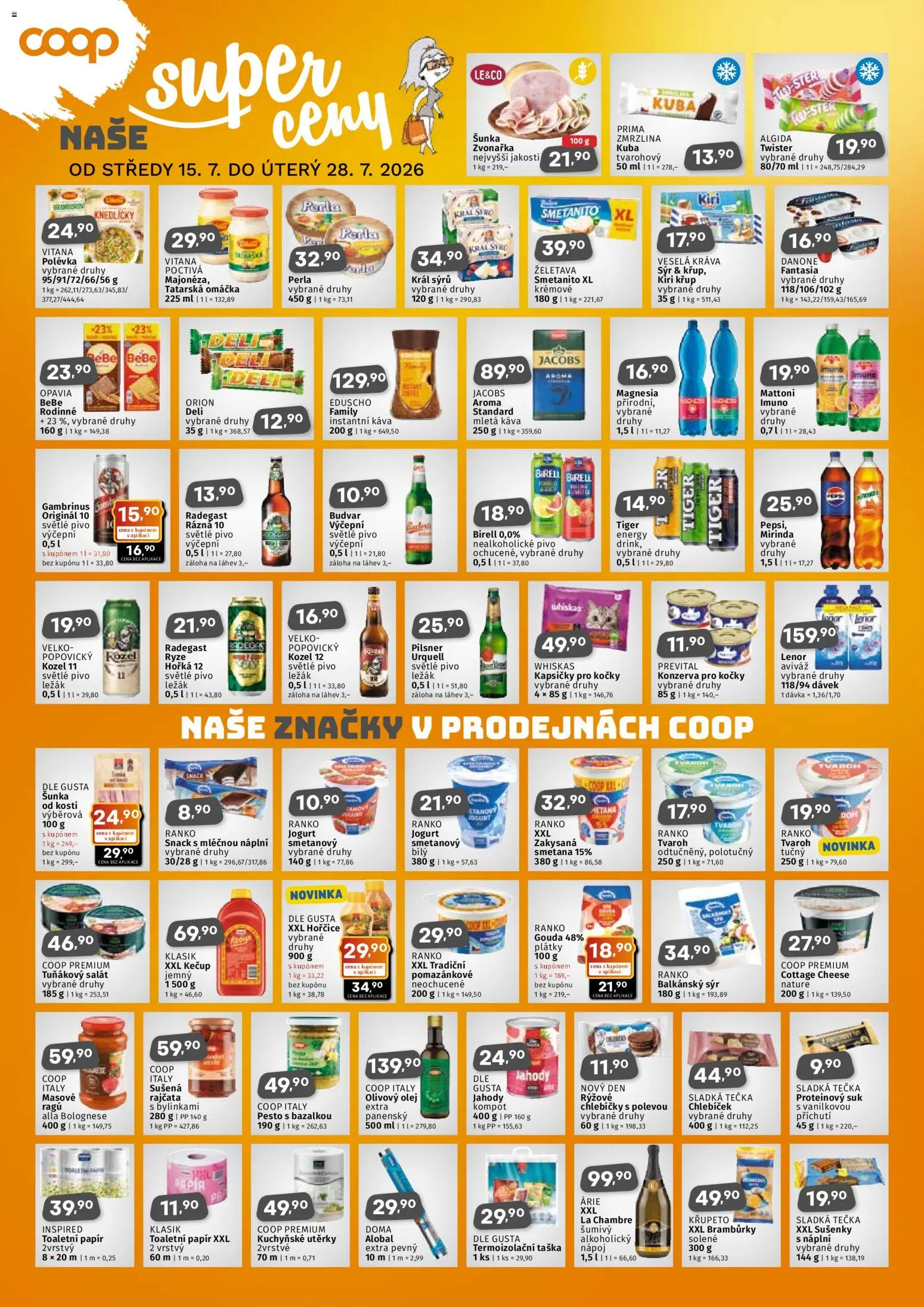 Coop leták - Jihočeský region od 15.07.2026 | Strana: 2 | Produkty: Mattoni, Smetana, Taška, Tuňákový salát